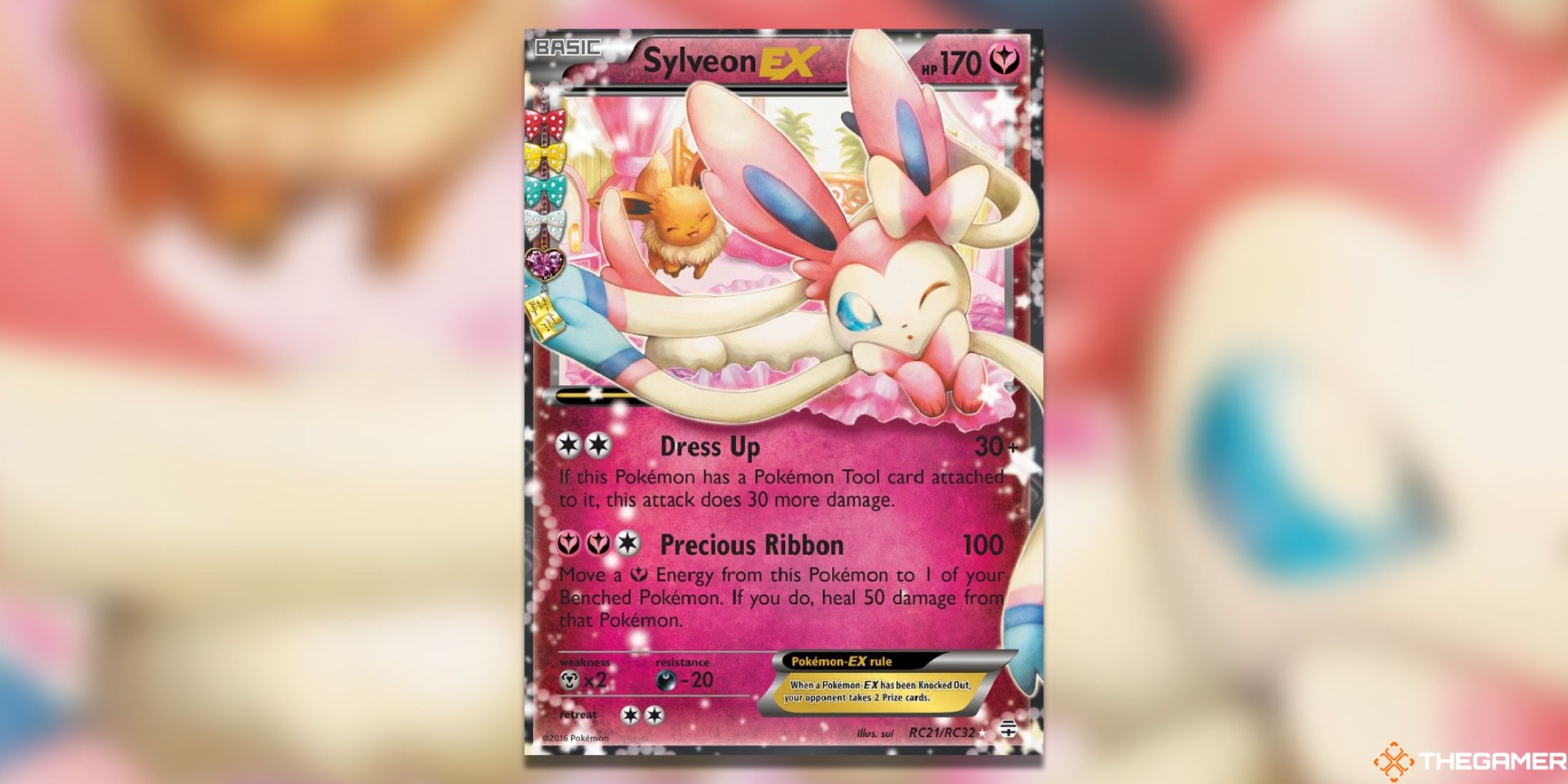 The Sylveon EX from Generations in the Pokémon Trading Card Game.