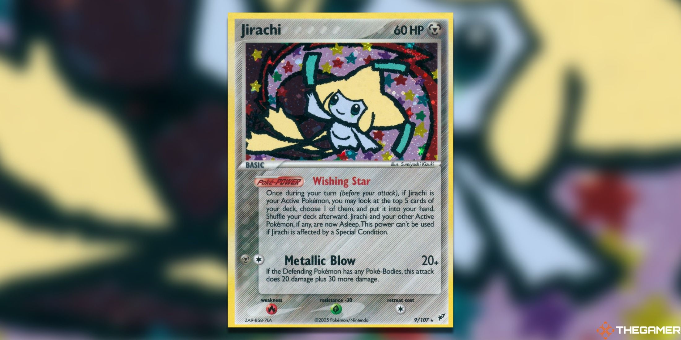 The Jirachi Holo Rare from Deoxys in the Pokemon Trading Card Game.