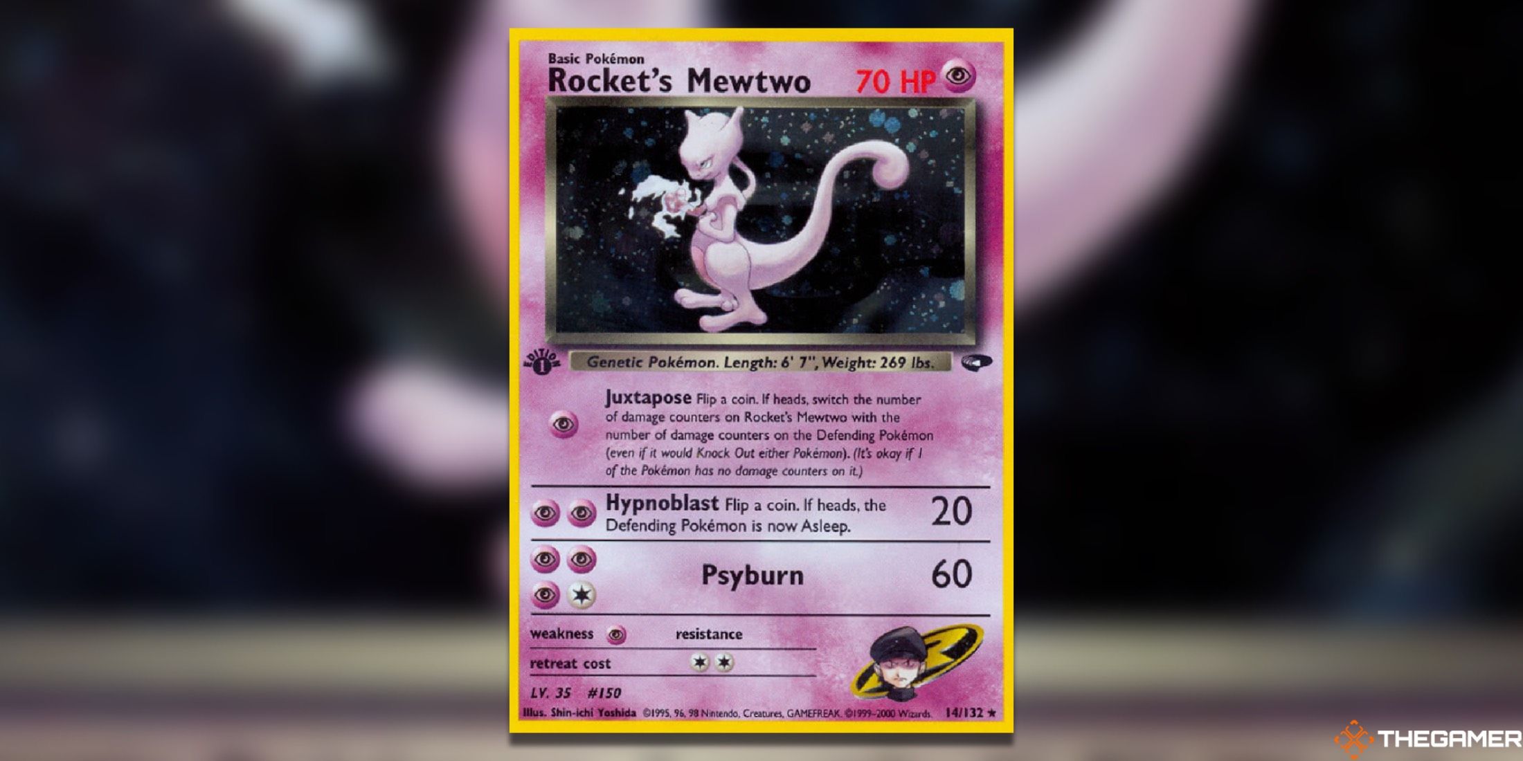 The Rocket's Mewtwo from Gym Challenge in the Pokemon TCG.