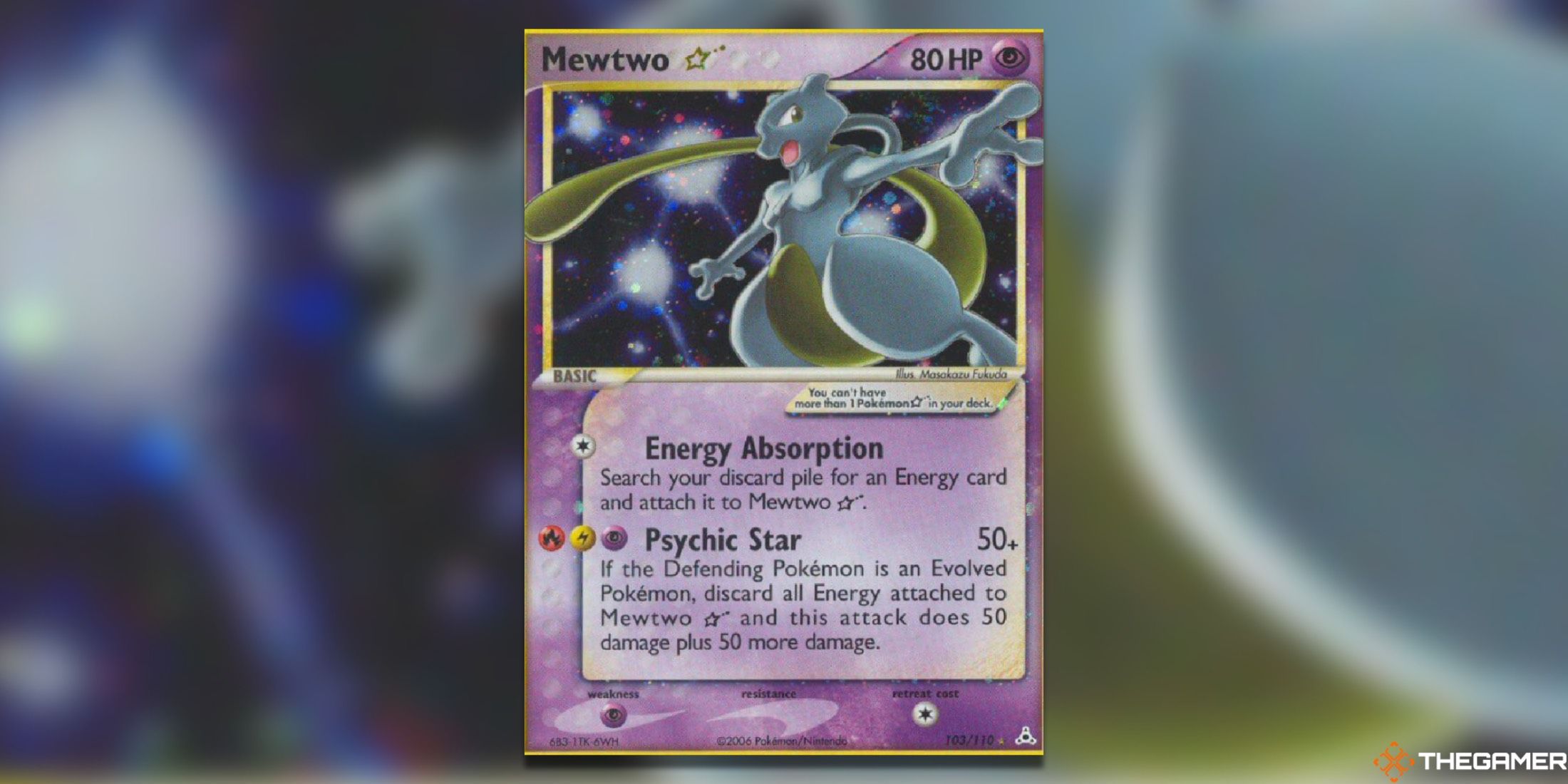 The Mewtwo from Holon Phantoms in the Pokemon TCG.