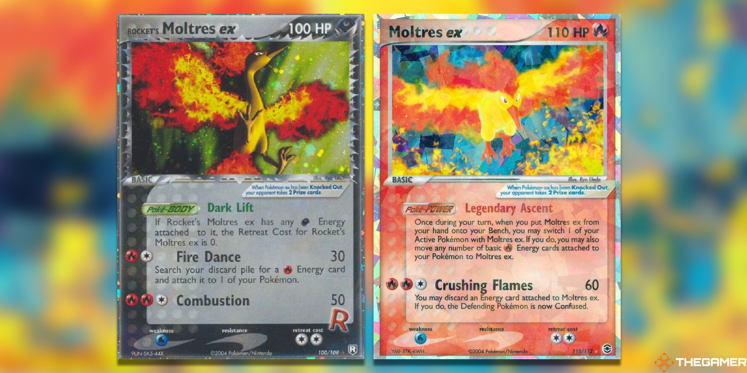 The Rocket's Moltres EX and Moltres EX Cards from the Pokemon TCG.