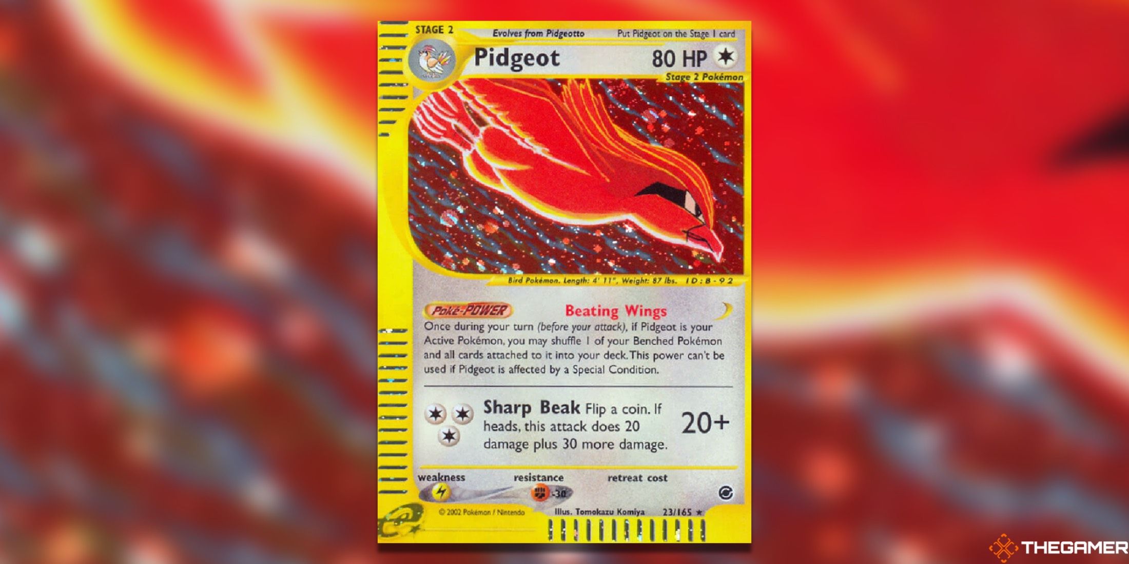 The Pidgeot from Expedition in the Pokémon Trading Card Game.