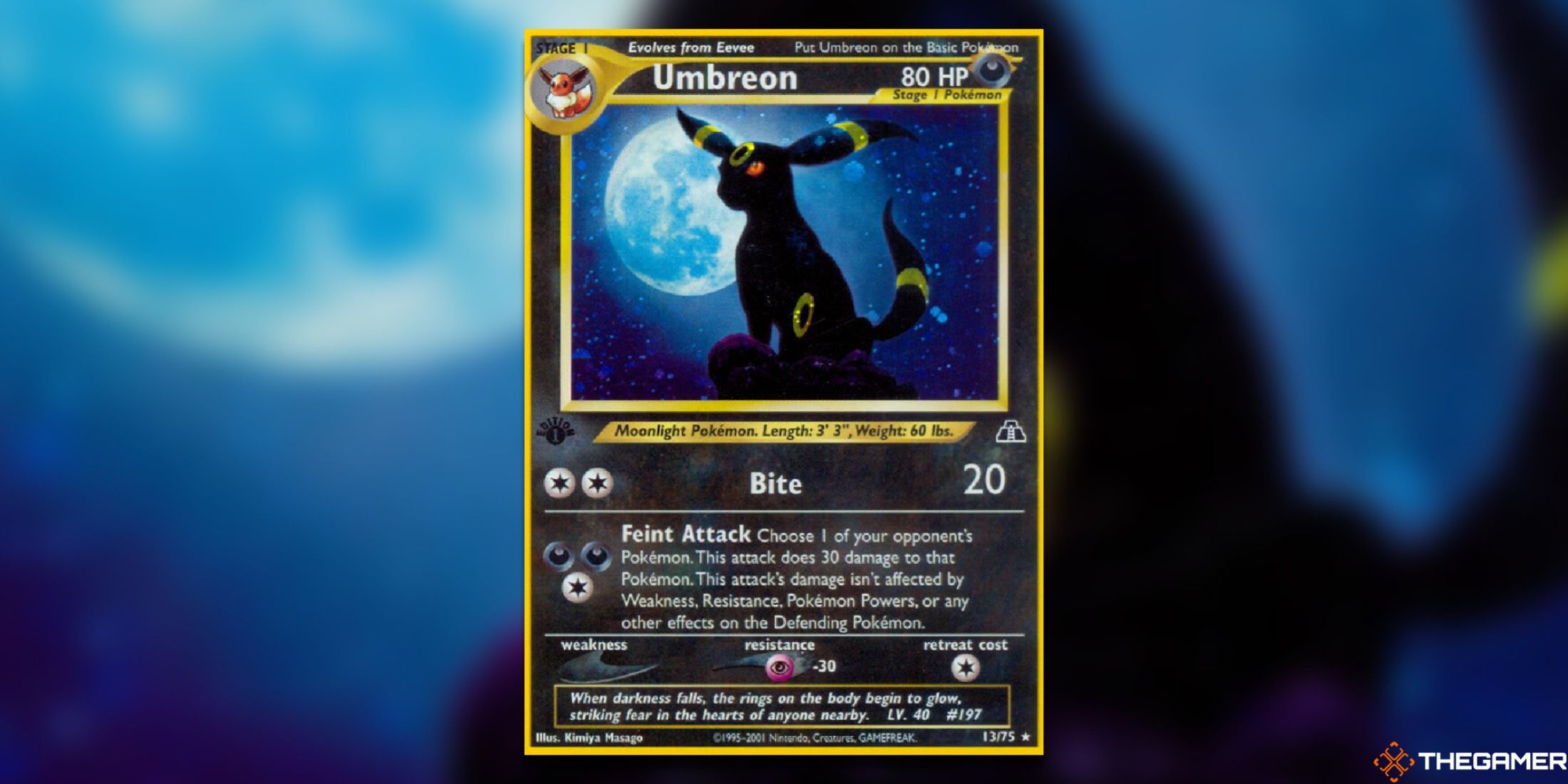 The Umbreon from Neo Discovery in the Pokémon Trading Card Game.