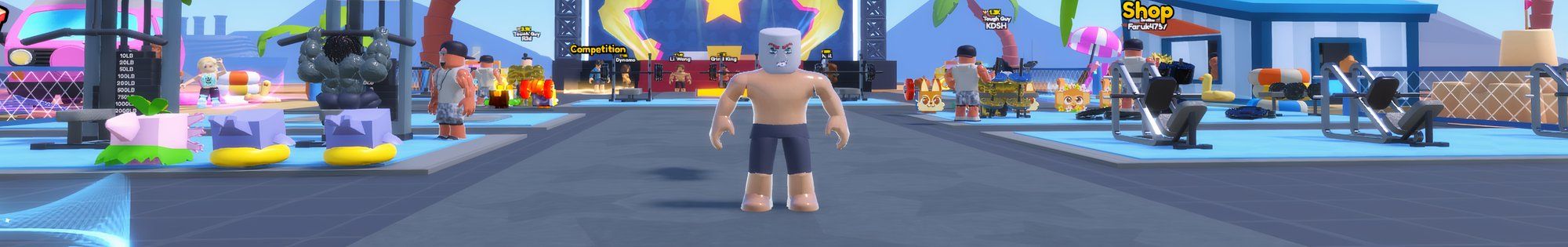 a player in Gym Star Simulator on Roblox