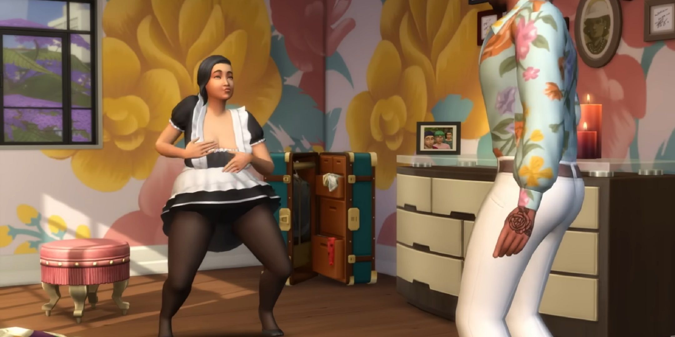 The maid outfit in The Sims 4: Lovestuck 