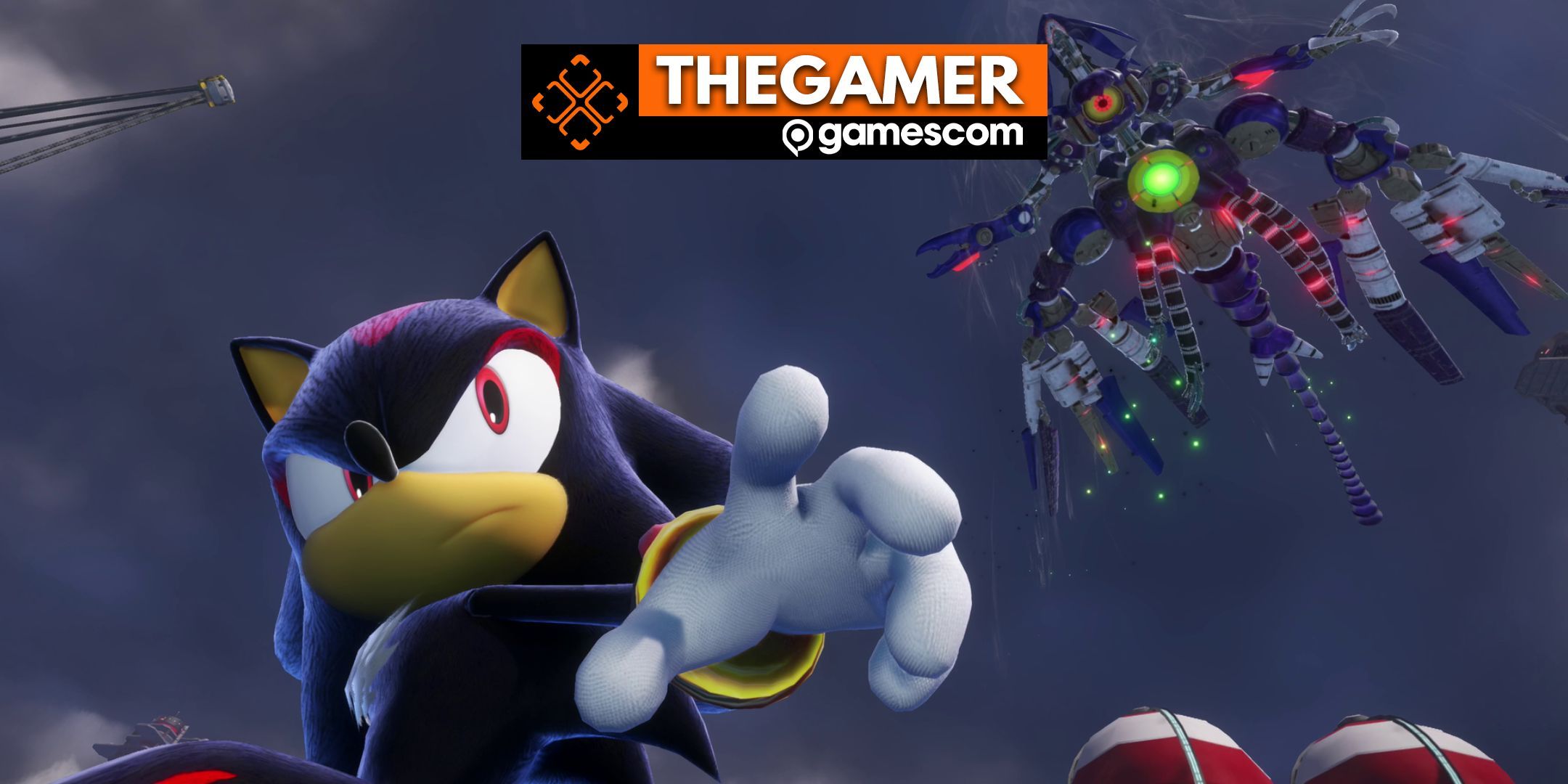 Shadow with his back turned to a boss fight in Sonic X Shadow Generations