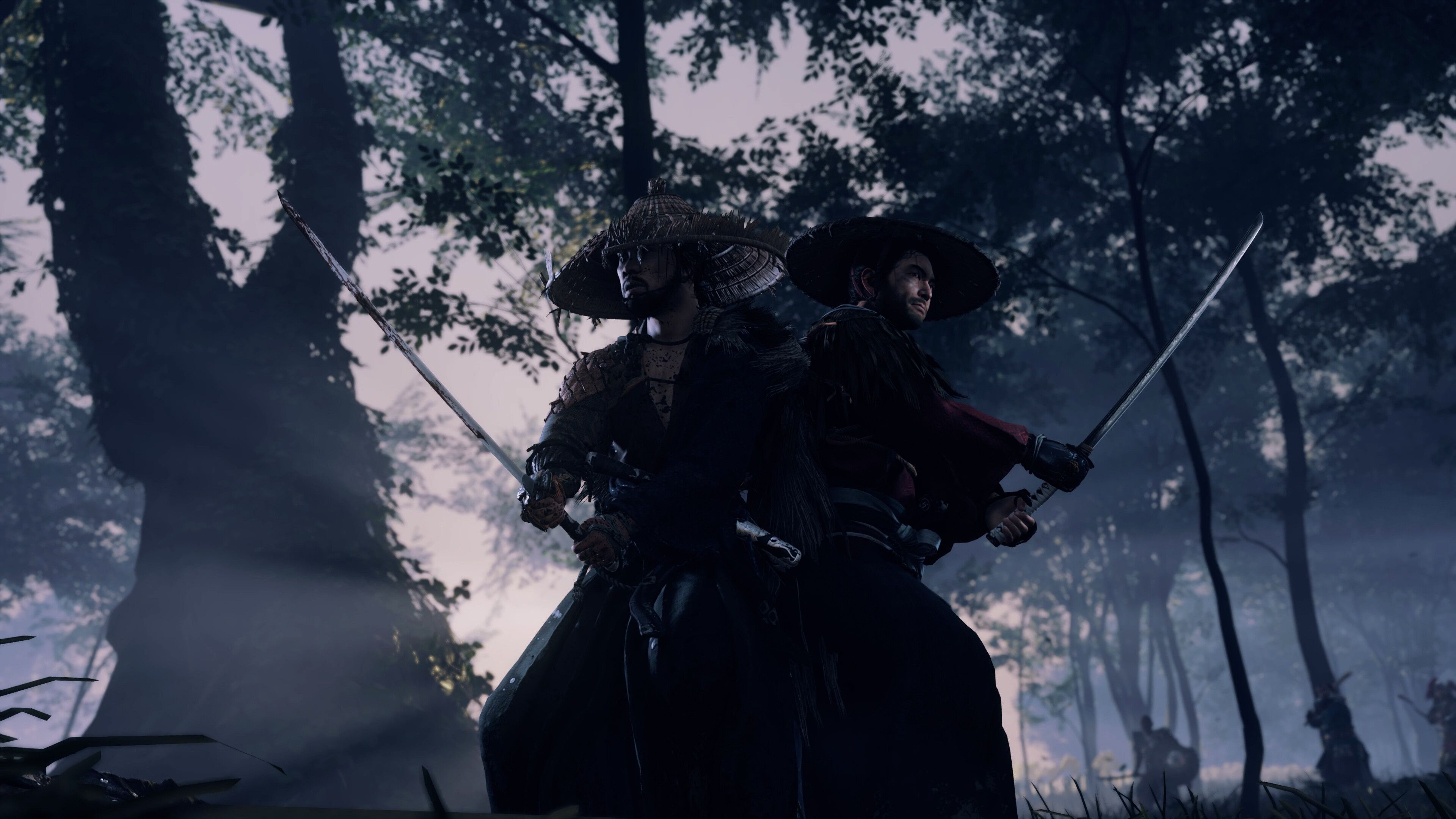 Ghost of Tsushima - دو شخصیت پشت به پشت با شمشیر
