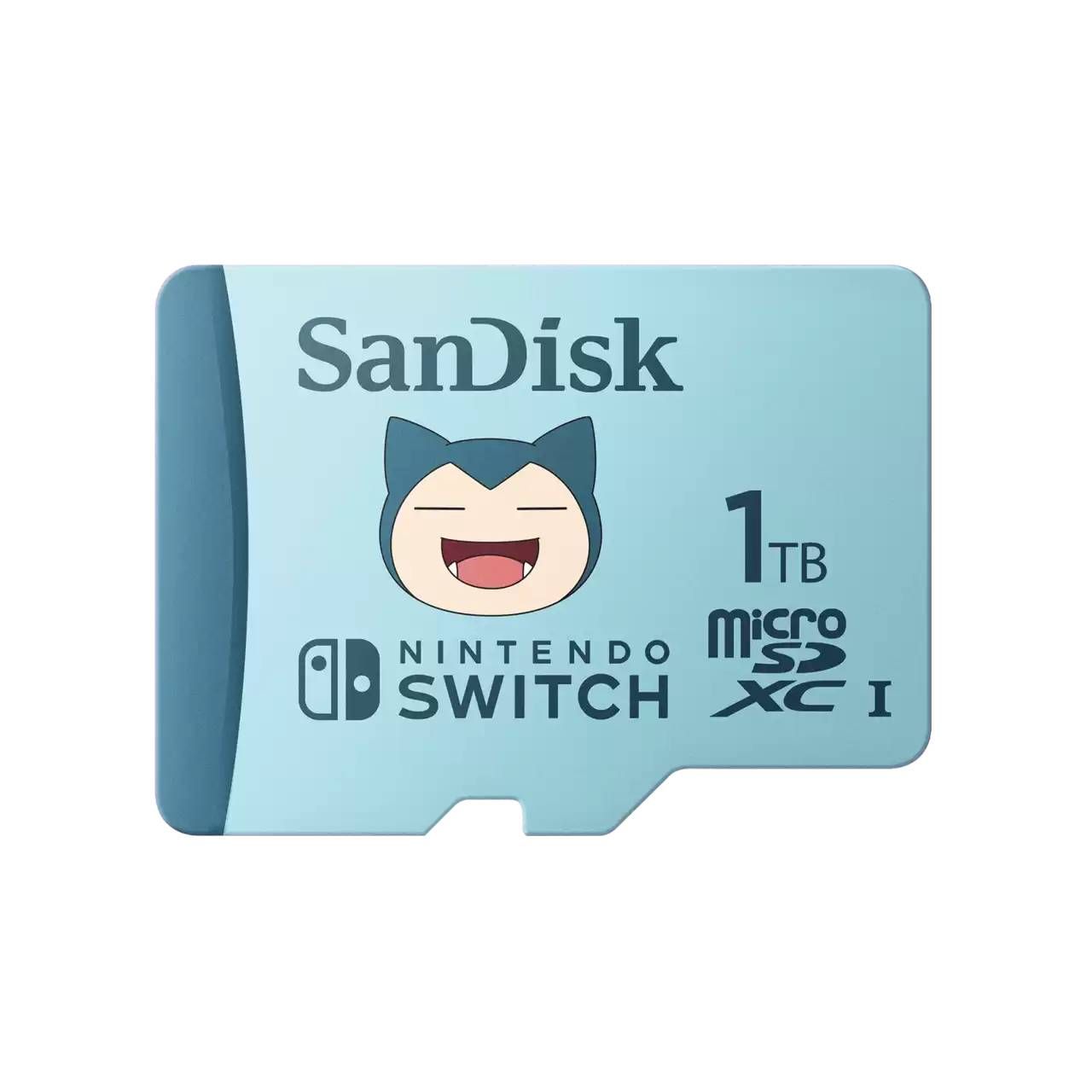 The Pokemon-branded Micro SD card with Snorlax for Nintendo Switch.