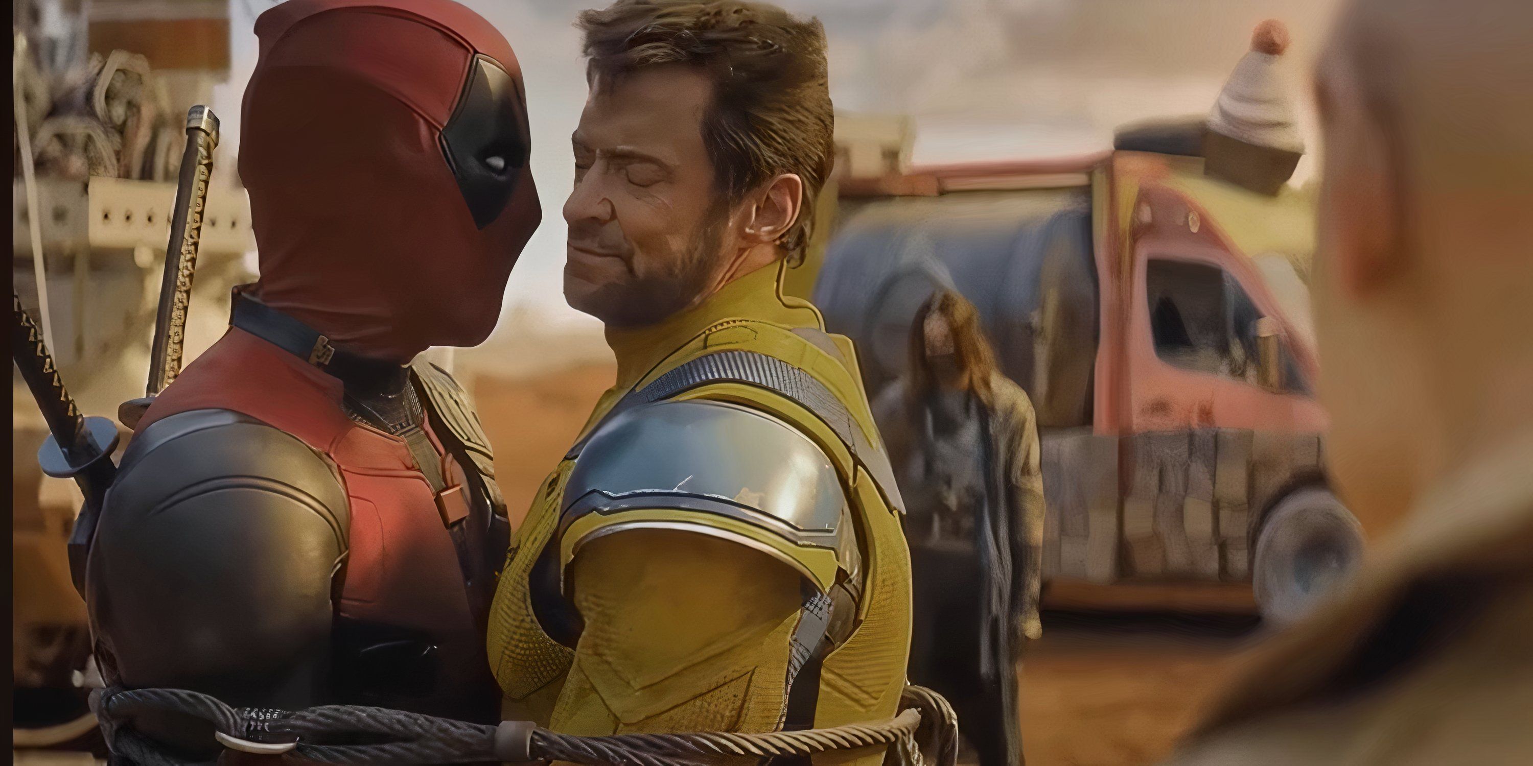 In one of Deadpool and Wolverine's scenes, the two superheroes are connected.