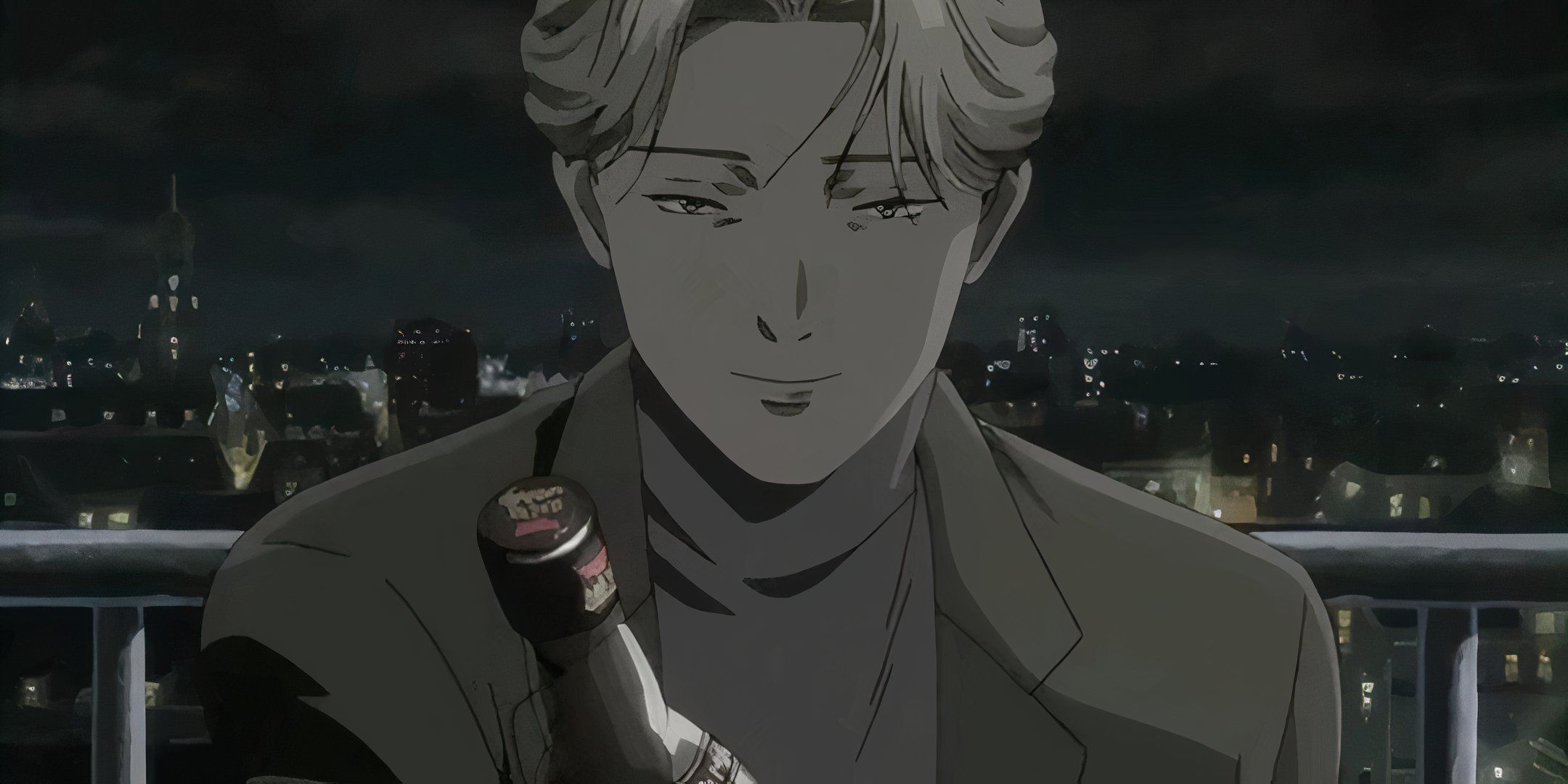 Johan Liebert from Monster offering someone a drink in Monster.