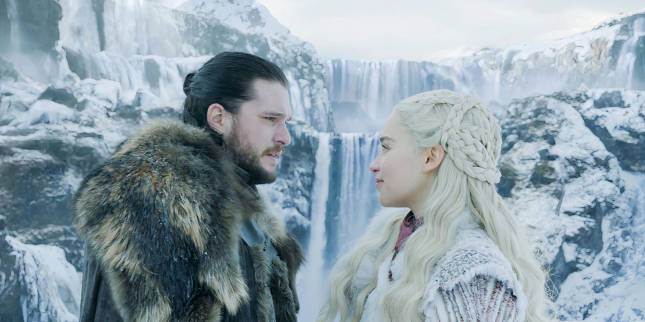 Jon Snow stands next to Daenerys Targaryen in the North.