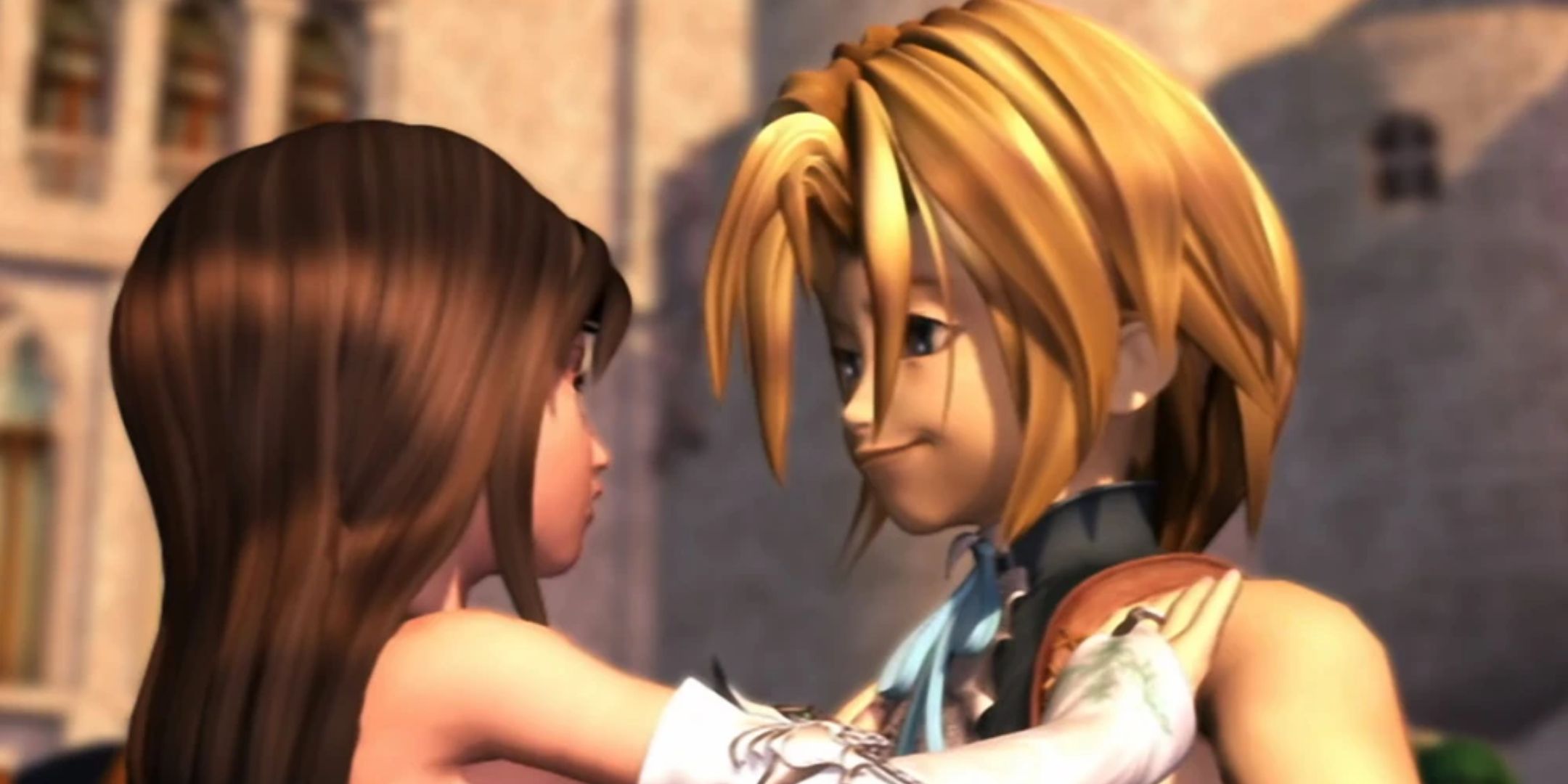 Zidane and Garnet at the coronation ceremony at the end of Final Fantasy 9.