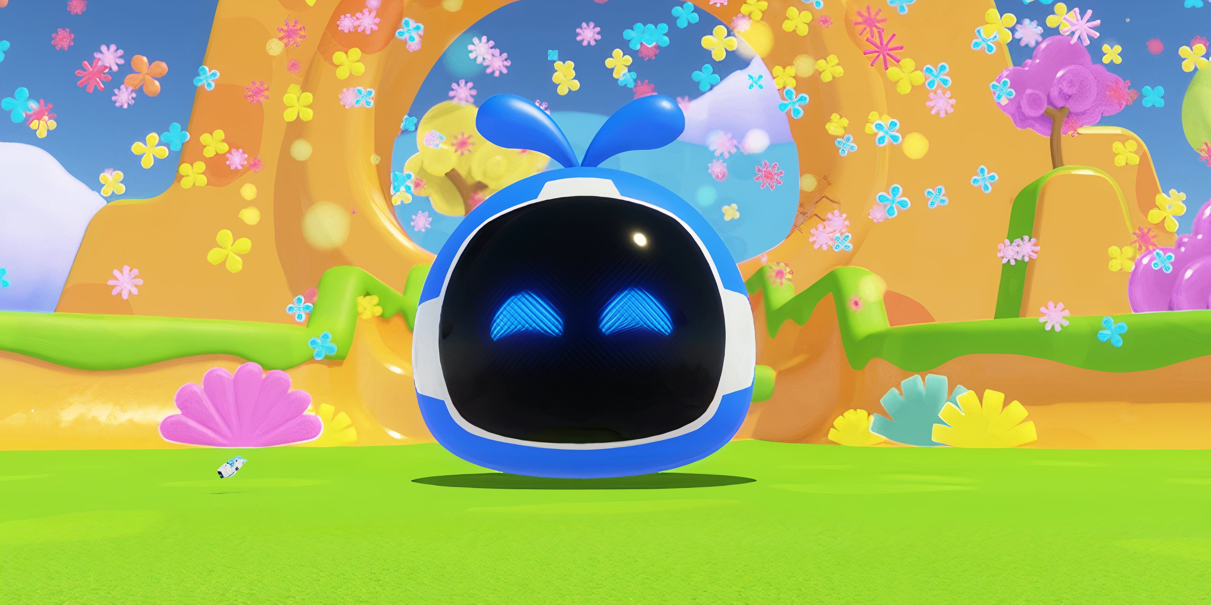 Astro Bot Going Loco smiling as a loco blob