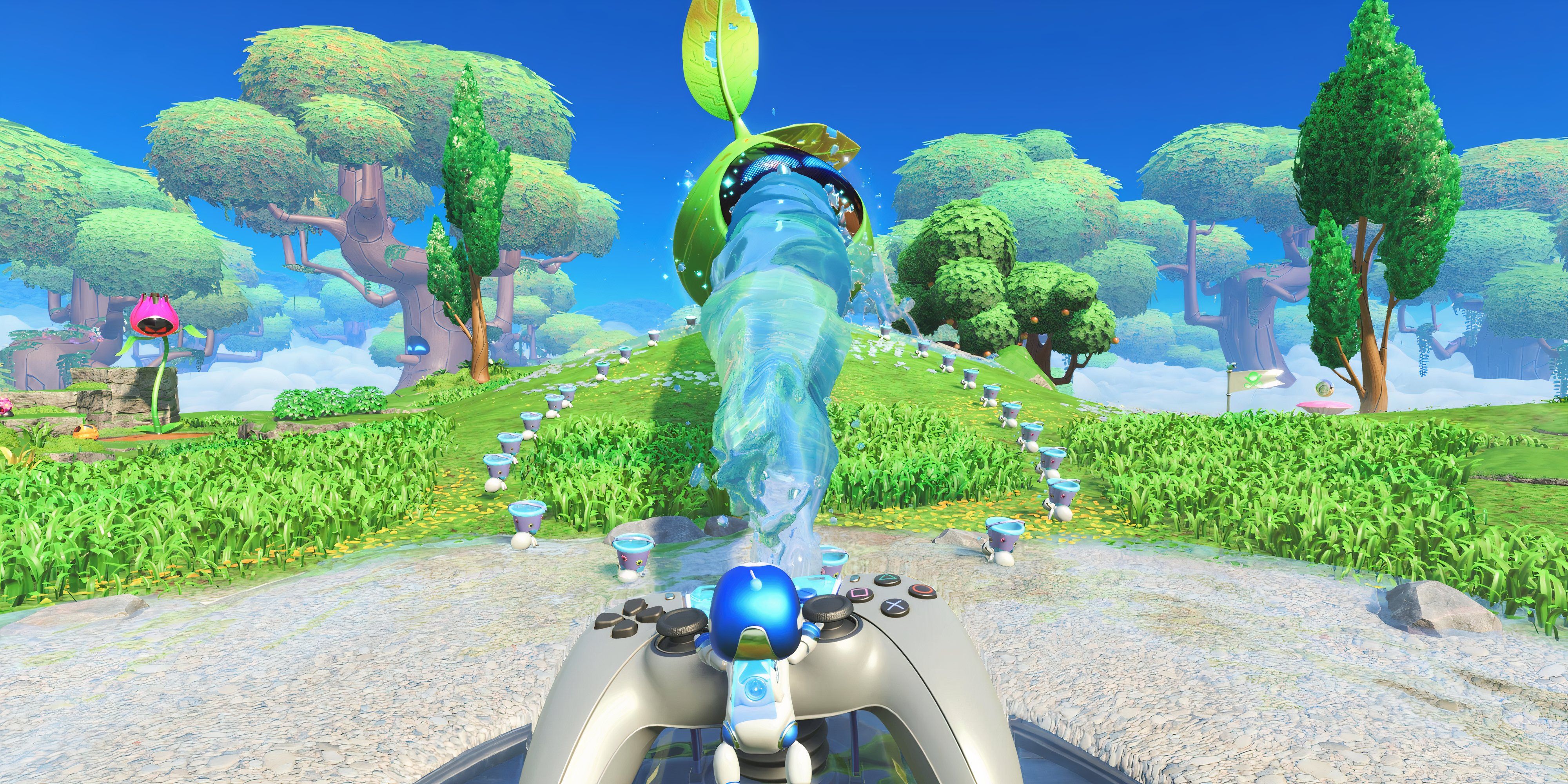 Astro Bot spraying water in Trunk of Funk