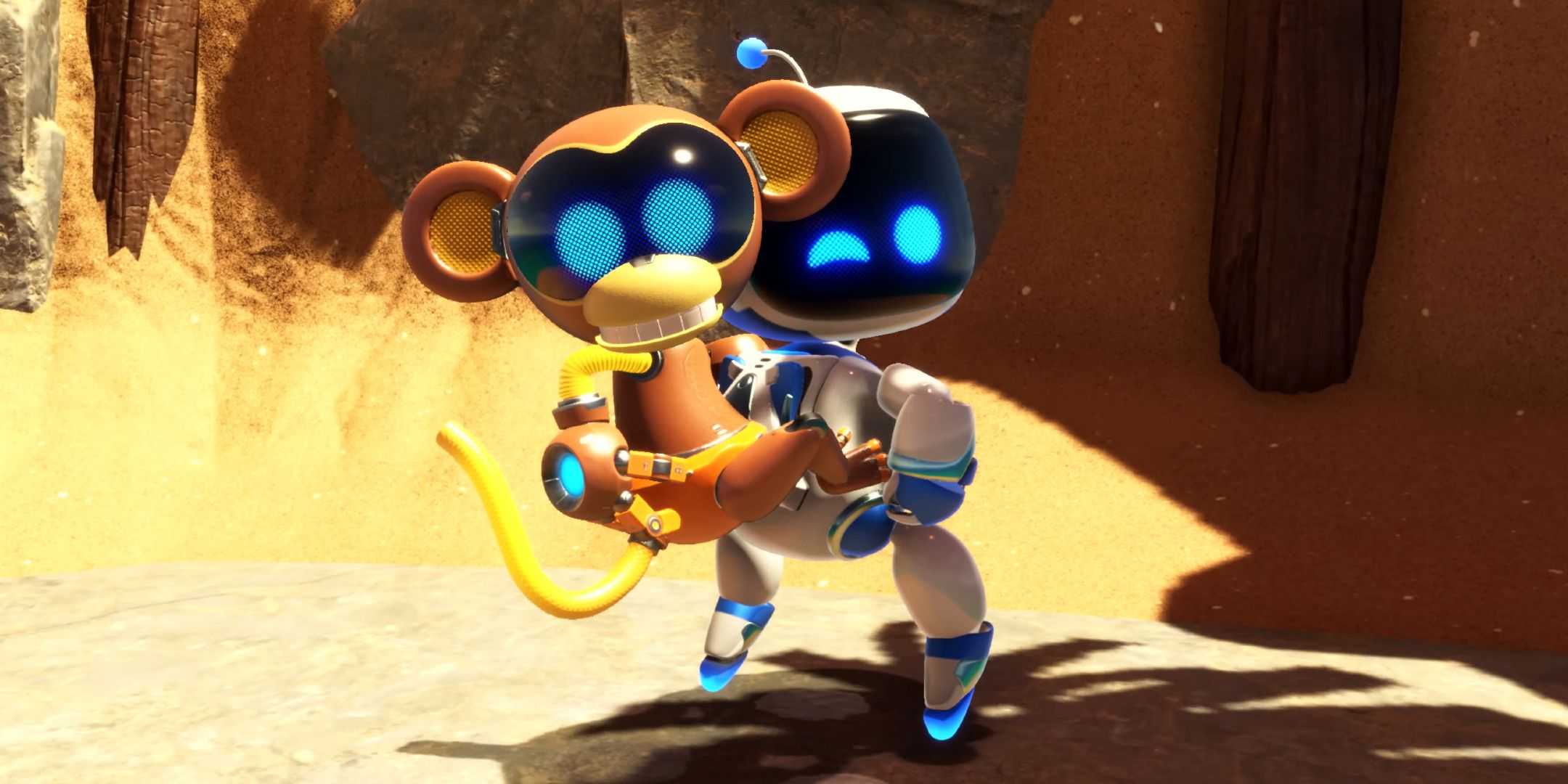 Astro Bot with a robot monkey on his back