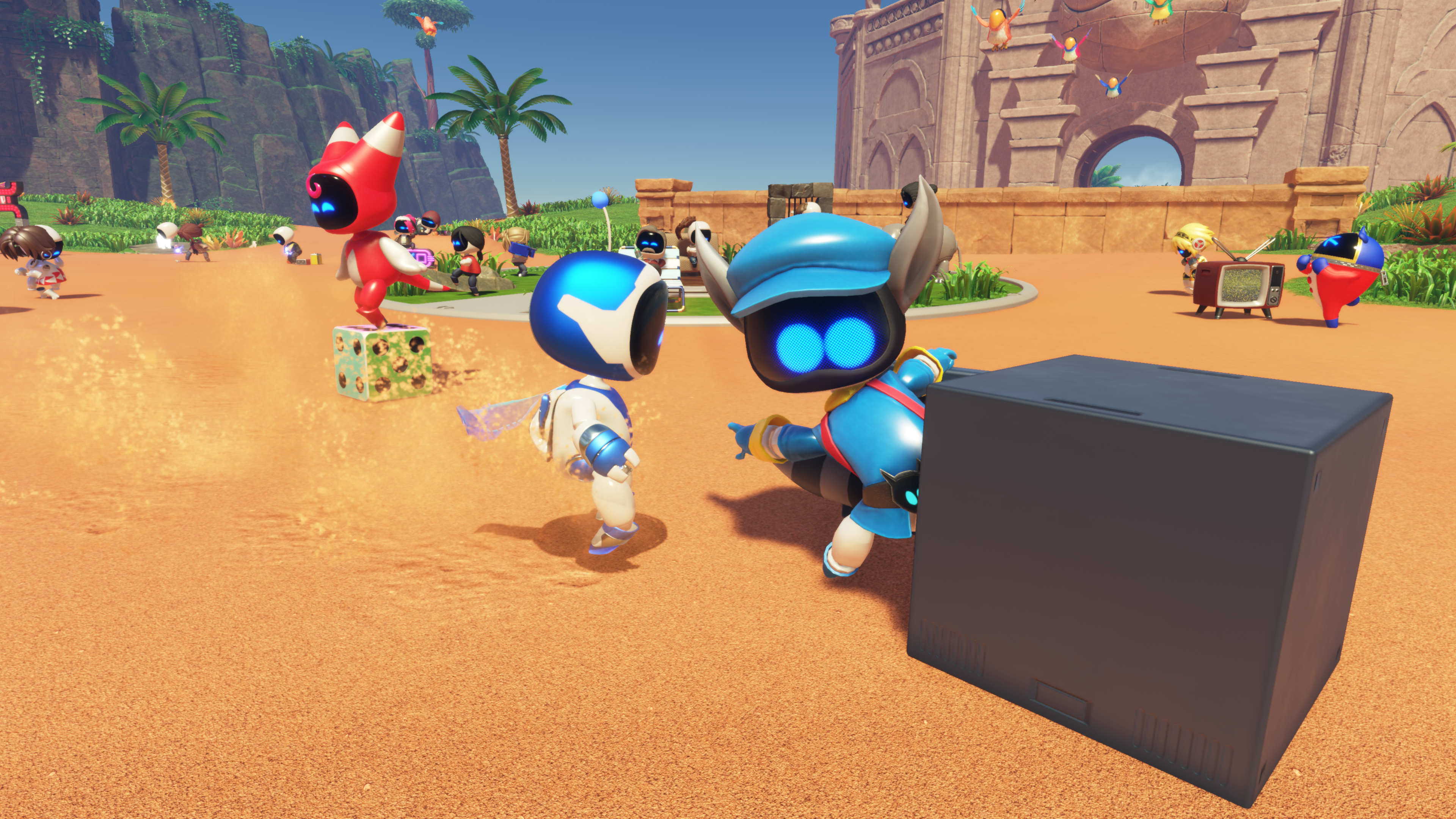 Astro Bot Crash Site pic with Sly Cooper diving into a safe