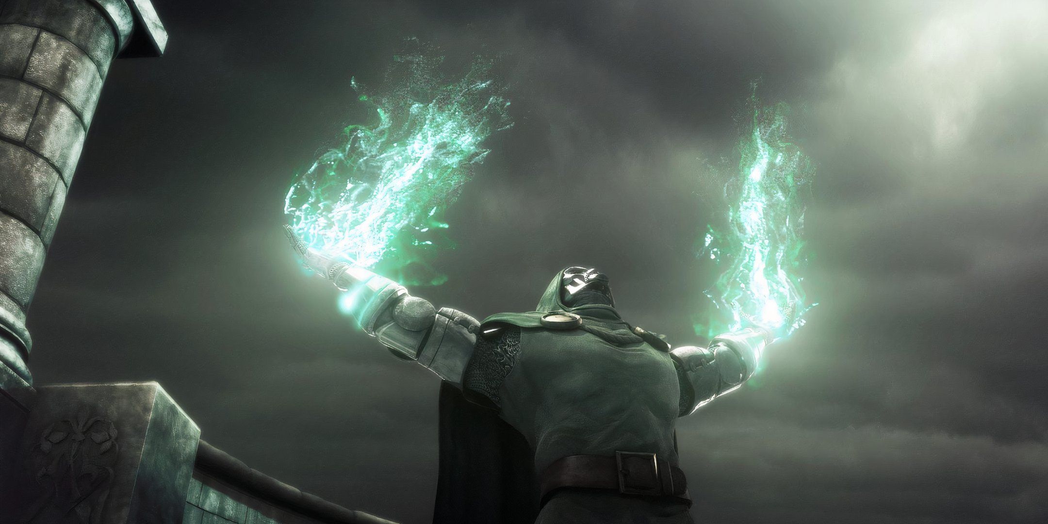 Doctor Doom stands in the storm and takes all his powers into his hands.