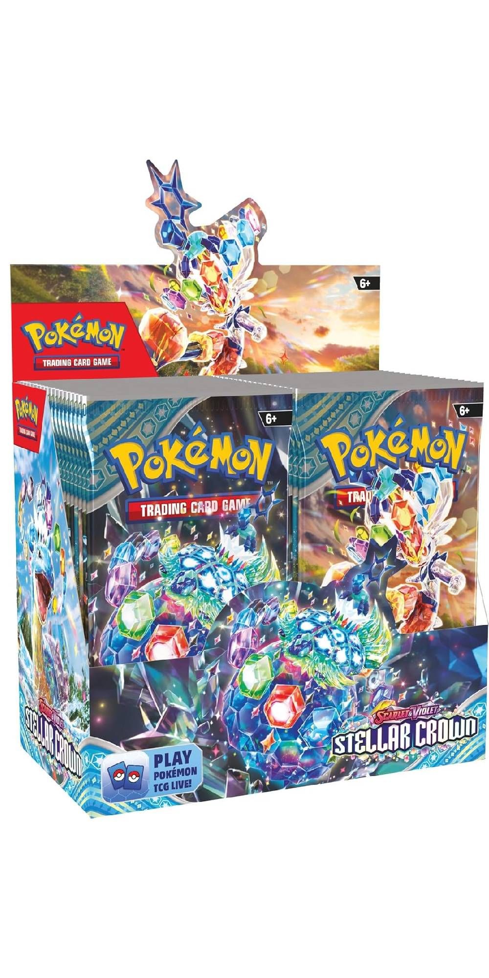Image Pokemon TCG Scarlet & Violet Stellar Crown Booster Booster on white background.-1