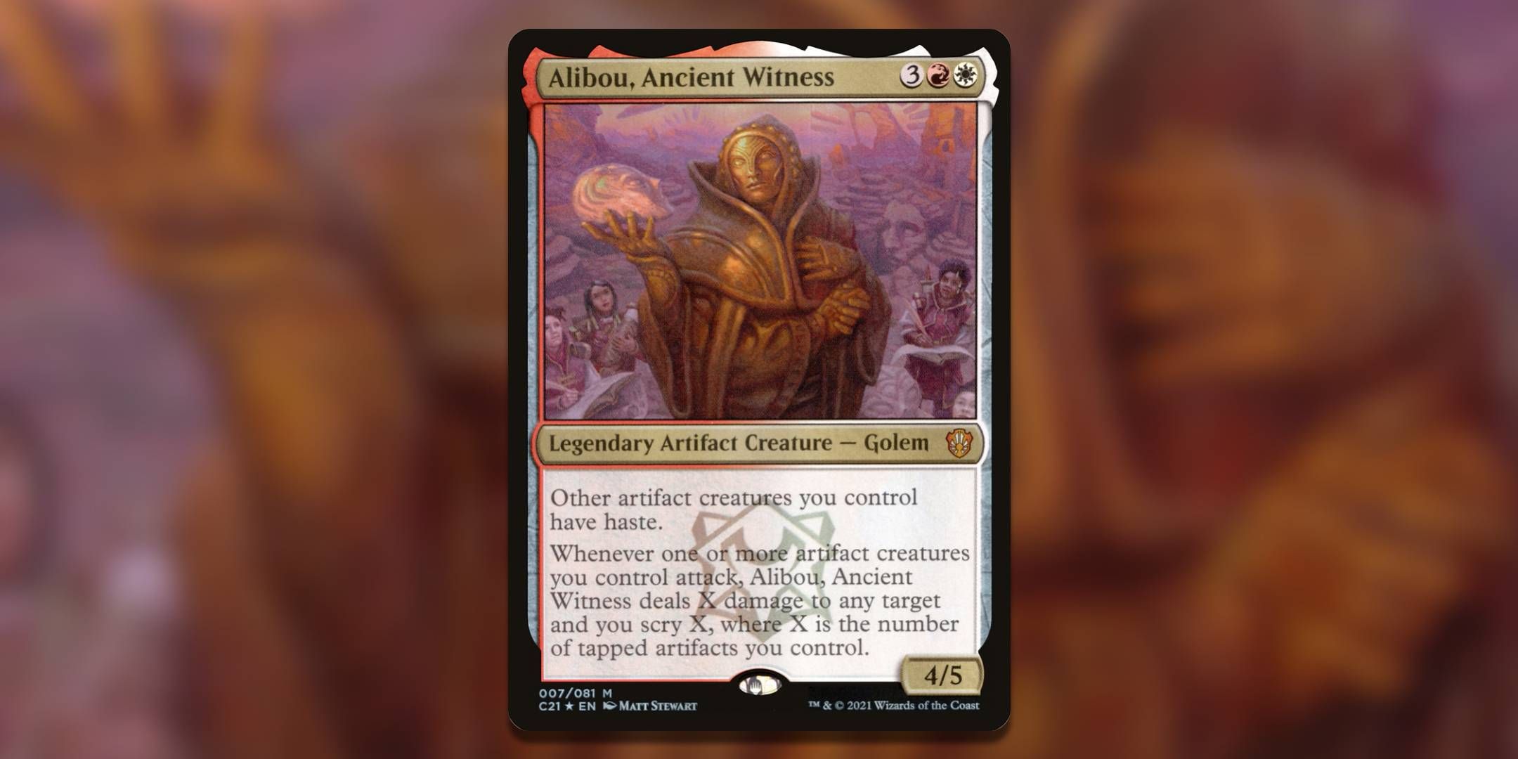 Image of the Magic the Gathering card Alibou Ancient Witness by Matt Stewart.