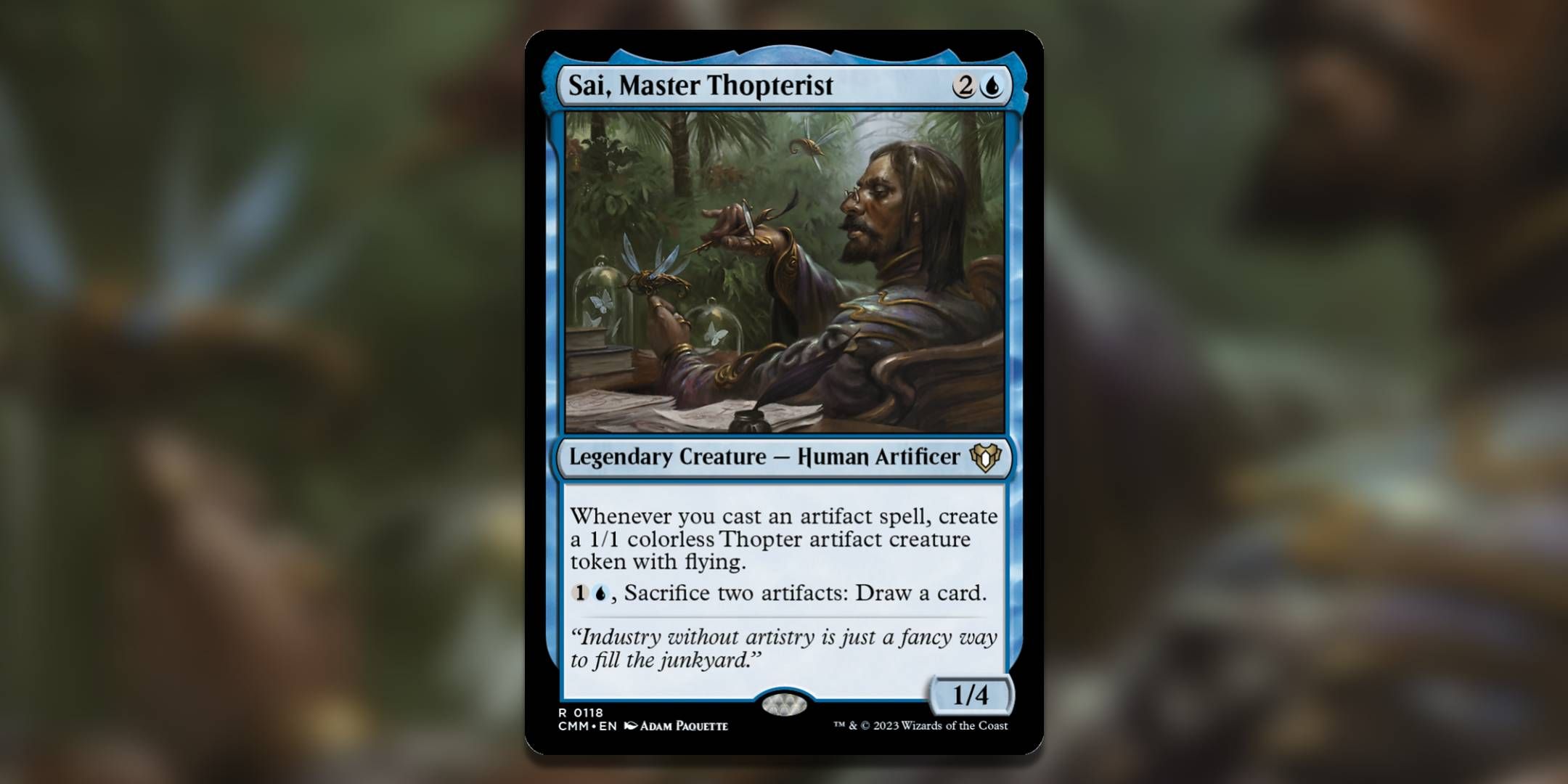 Image of the Magic the Gathering card Sai Master Thopterist by Adam Paquette.