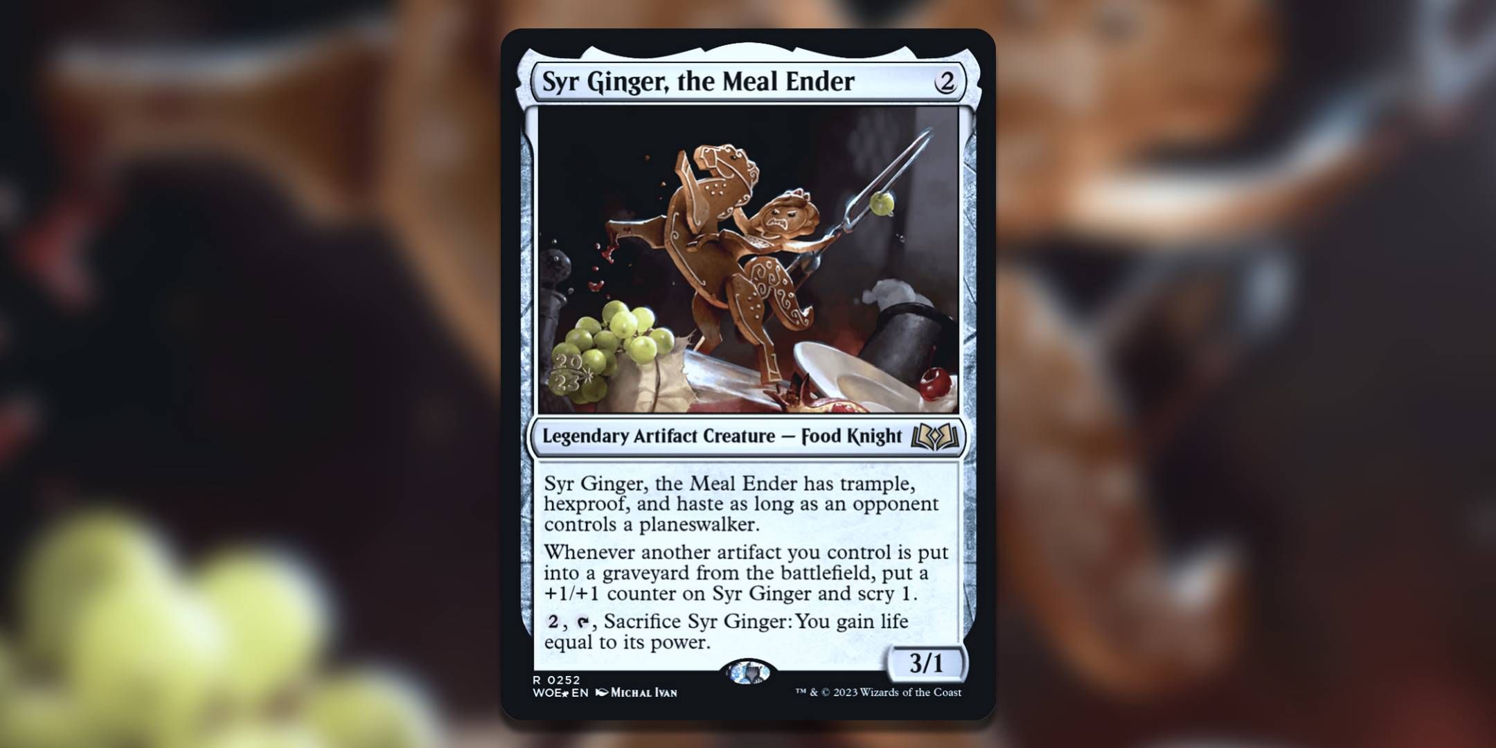 Image of the Magic the Gathering card Syr Ginger the Meal Ender by Michael Ivan.