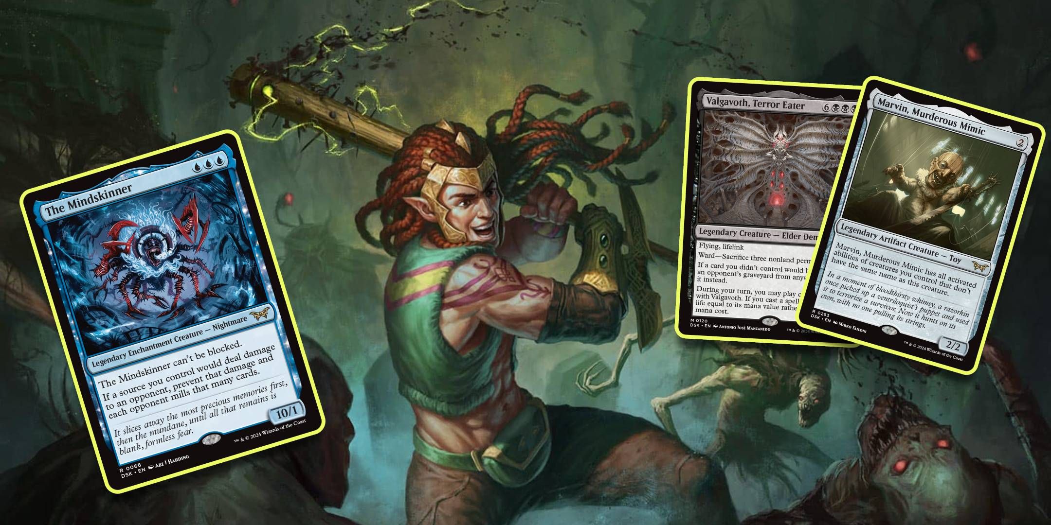 Image of Tyvar beating up some zombies on Duskmourn in Magic The Gathering.