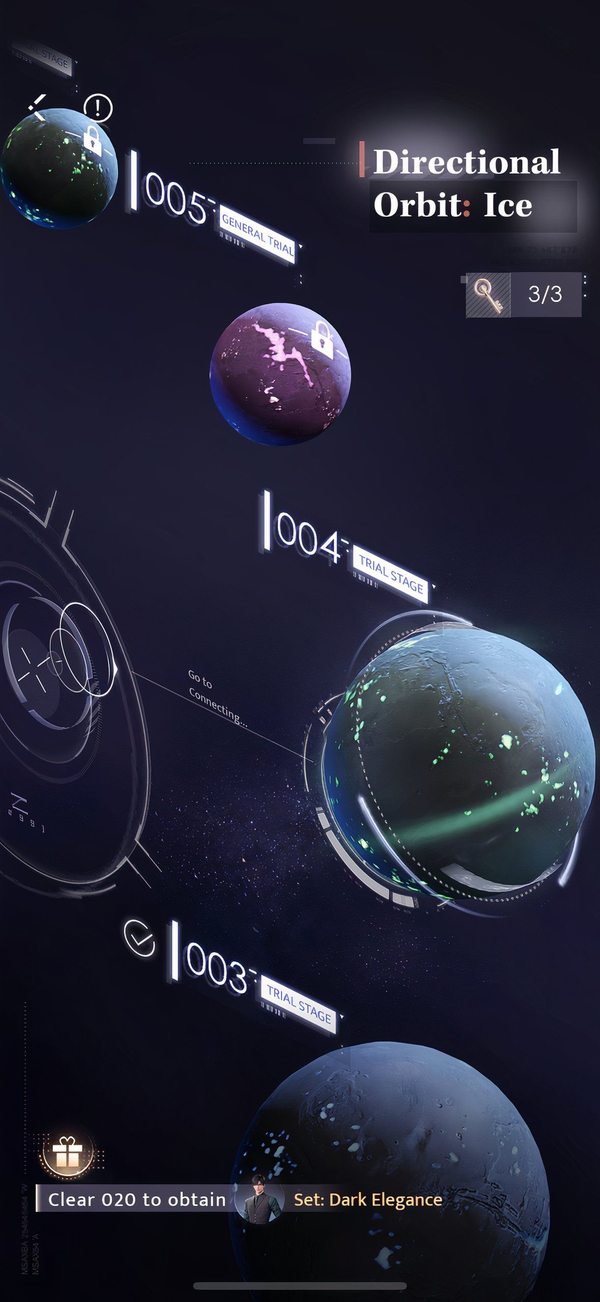 Love And Deepspace: An image of Directional Orbit Ice