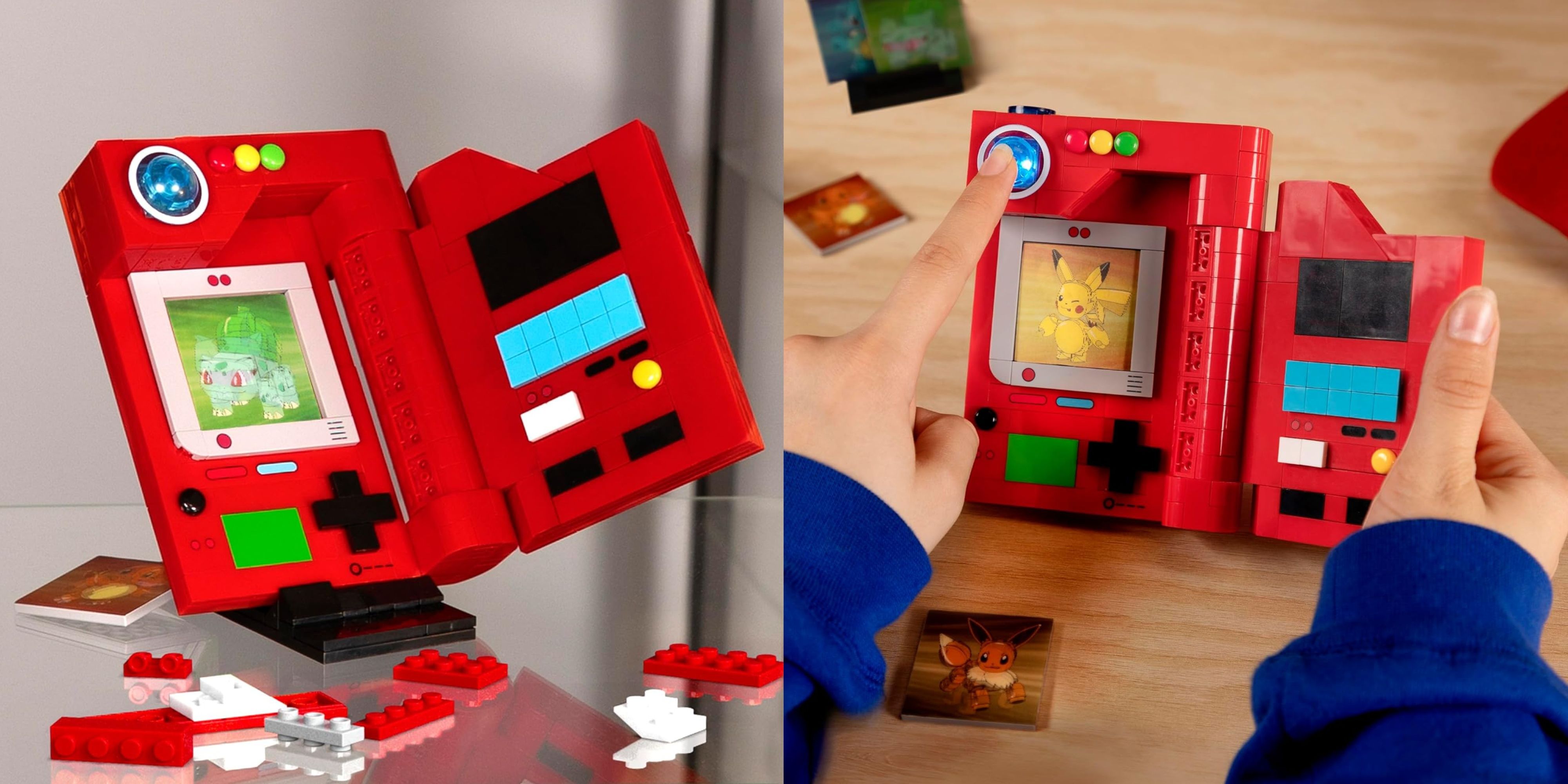 مجموعه pokedex مگا با کارت های bulbasaur و pikachu درج شده است