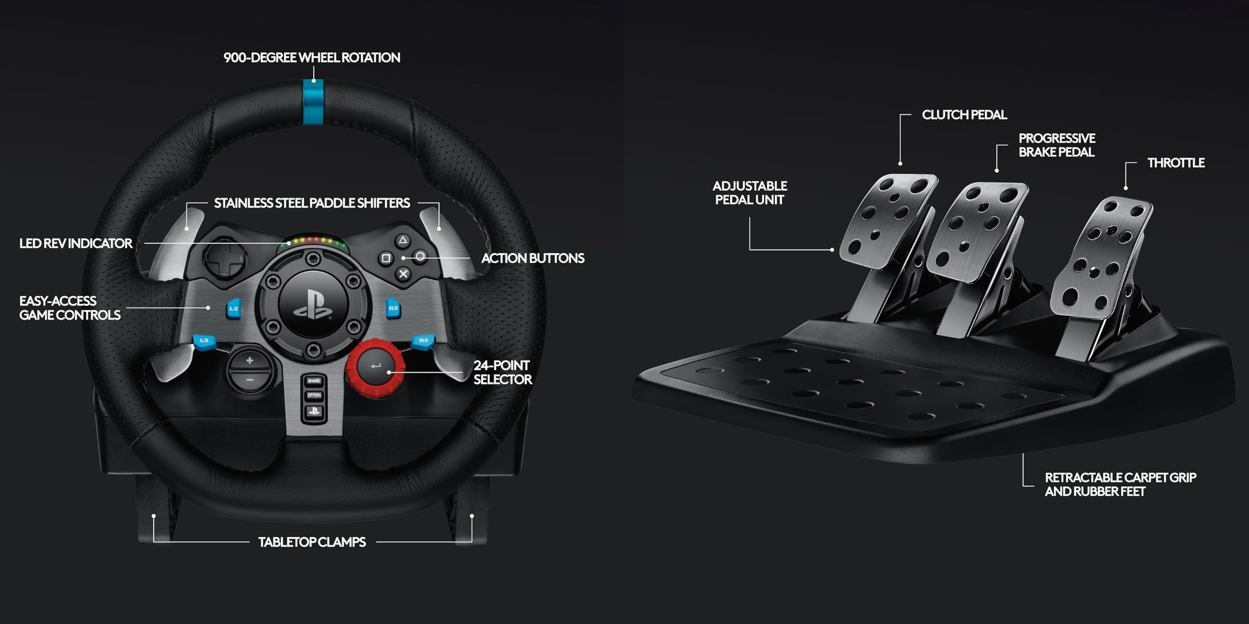 Logitech G29 Wheel and authentic Pedal Set