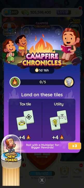 Как получить все награды в игре Campfire Chronicles (3–5 сентября) в Monopoly Go