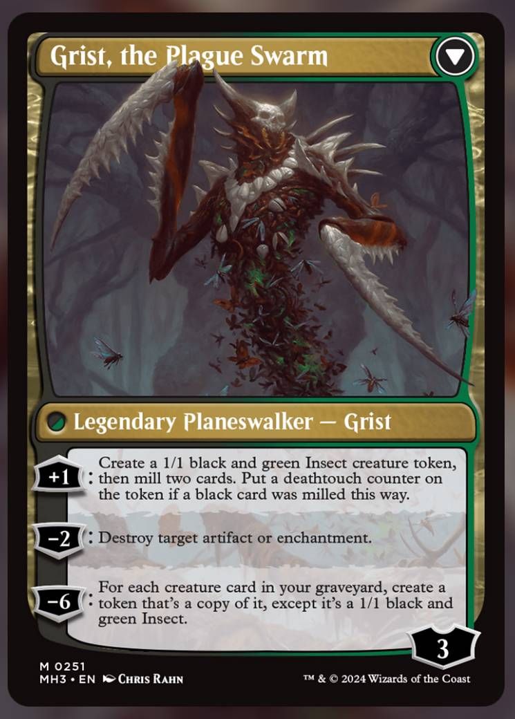 Image of Grist, the Plague Swarm card.