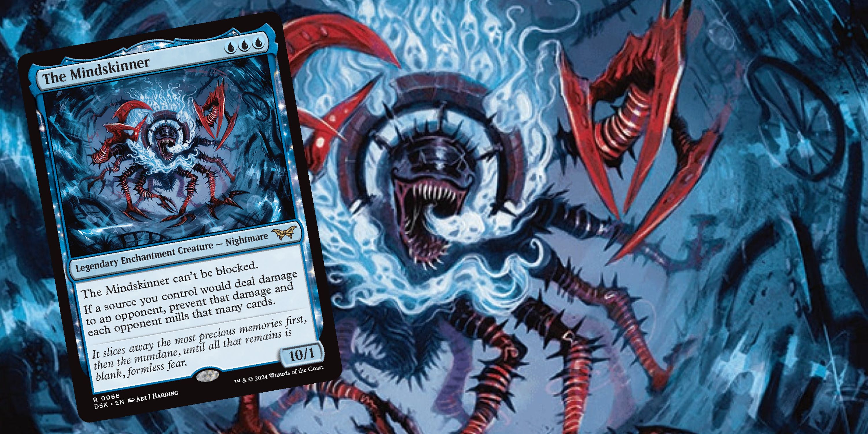 MTG The Mindskinner card art with the card next to it.