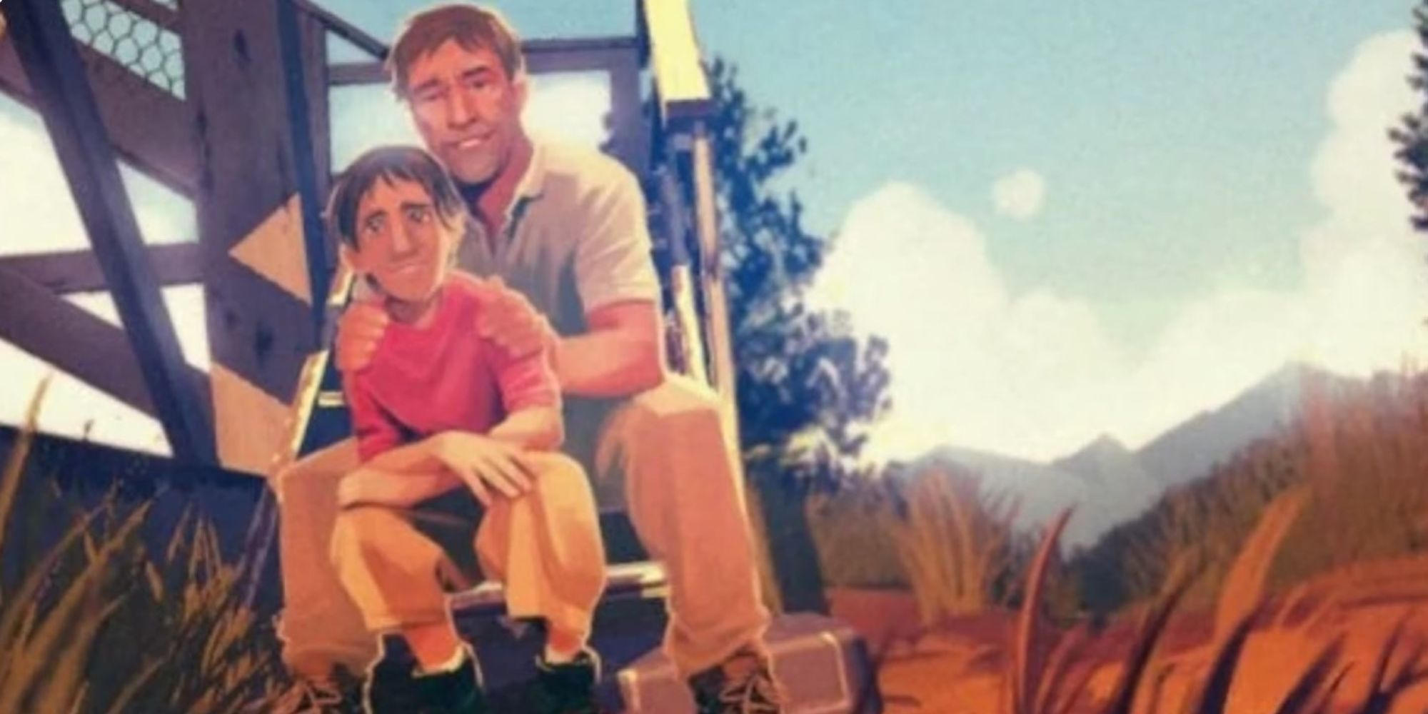  A photo shows Ned Goodwin with his son Brian in Firewatch.