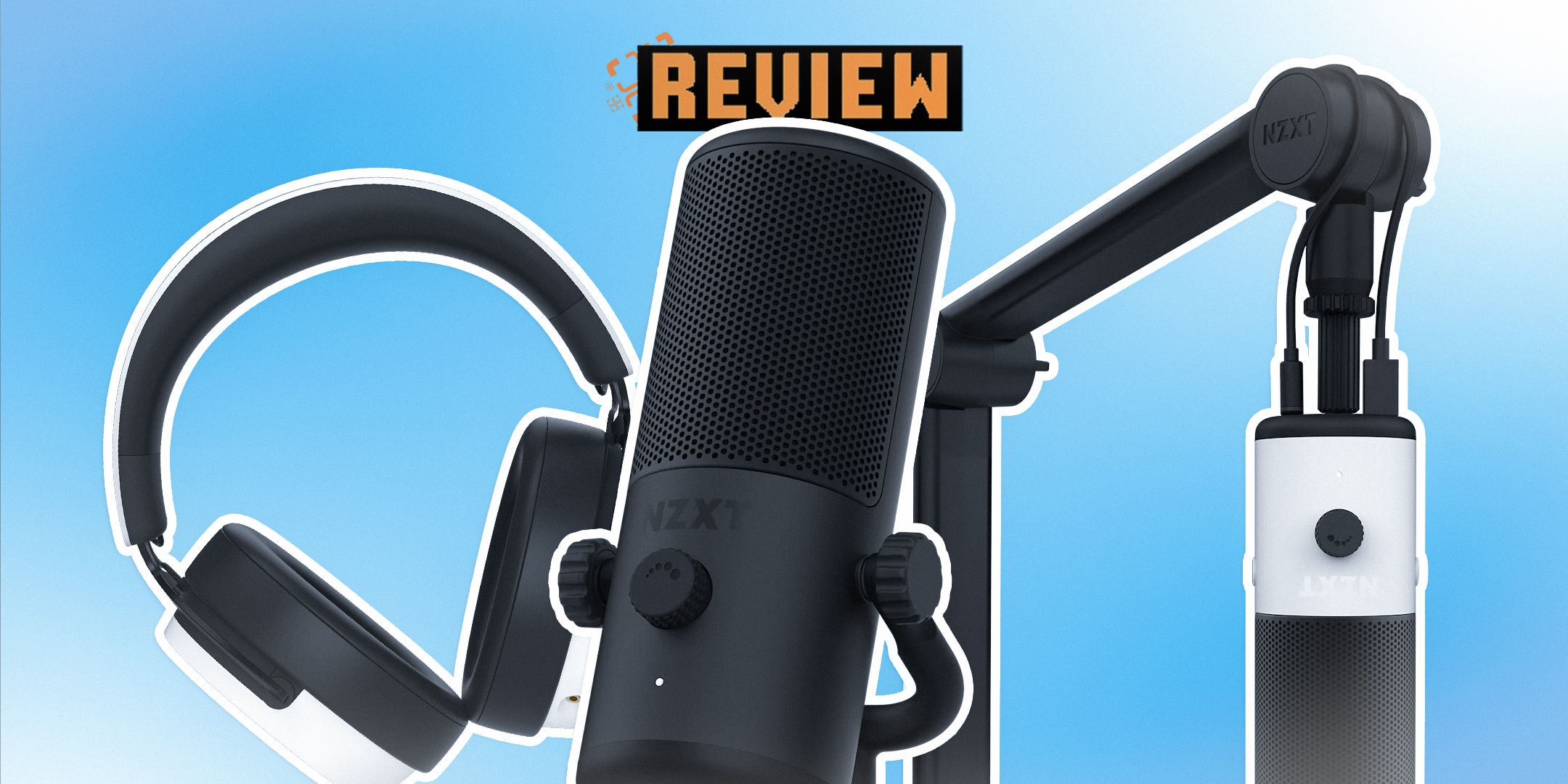 NZXT Relay Headset, Cardioid Mini Microphone, And Boom Arm