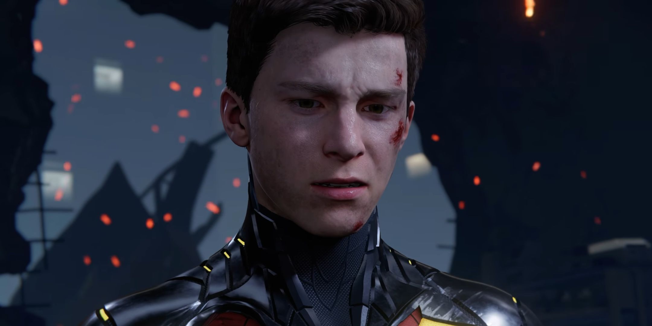 Peter Parker looking sad in Spider-Man PS5.