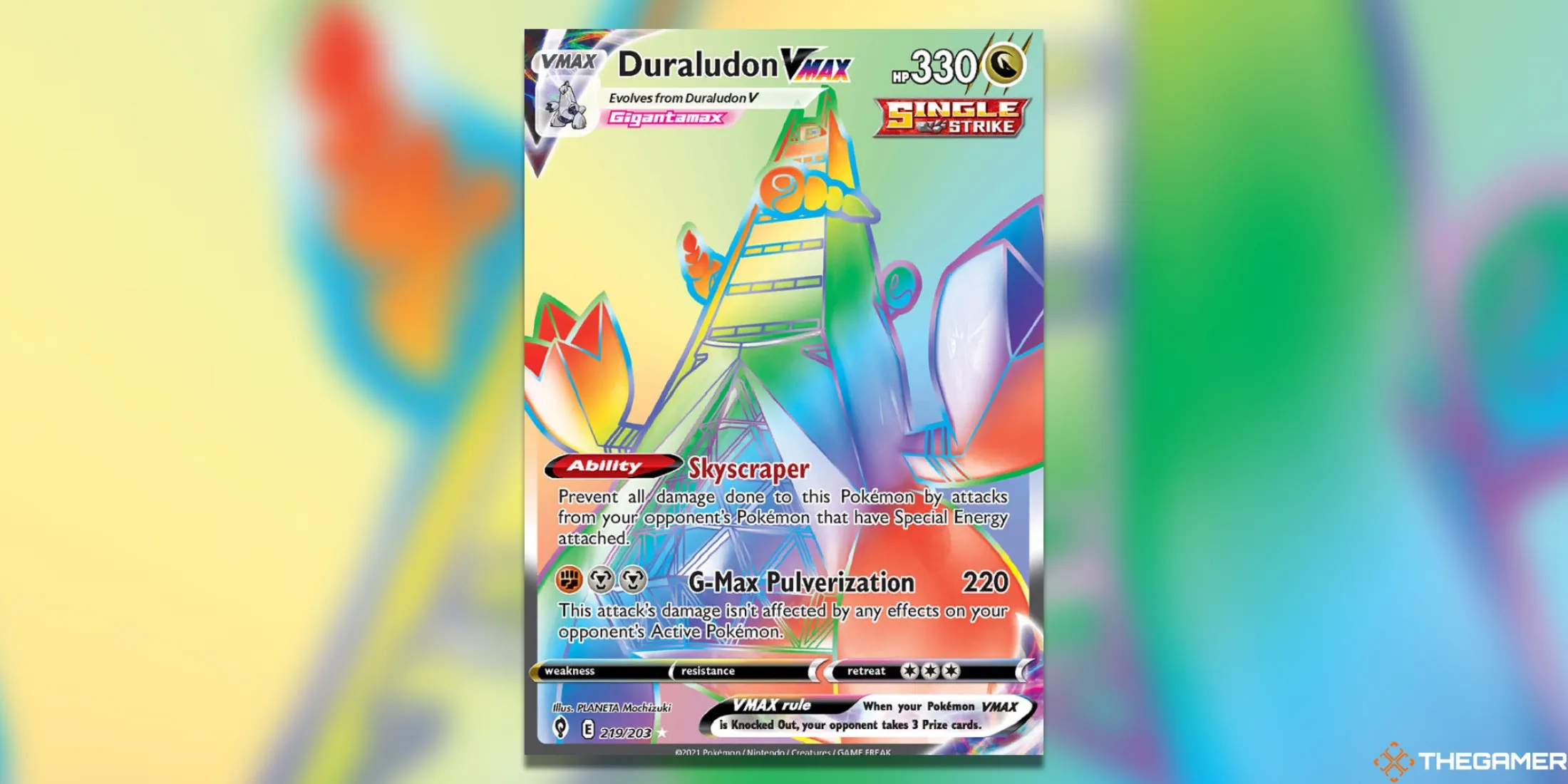 The Duraludon Evolving Skies Secret Rare from the Pokémon TCG.