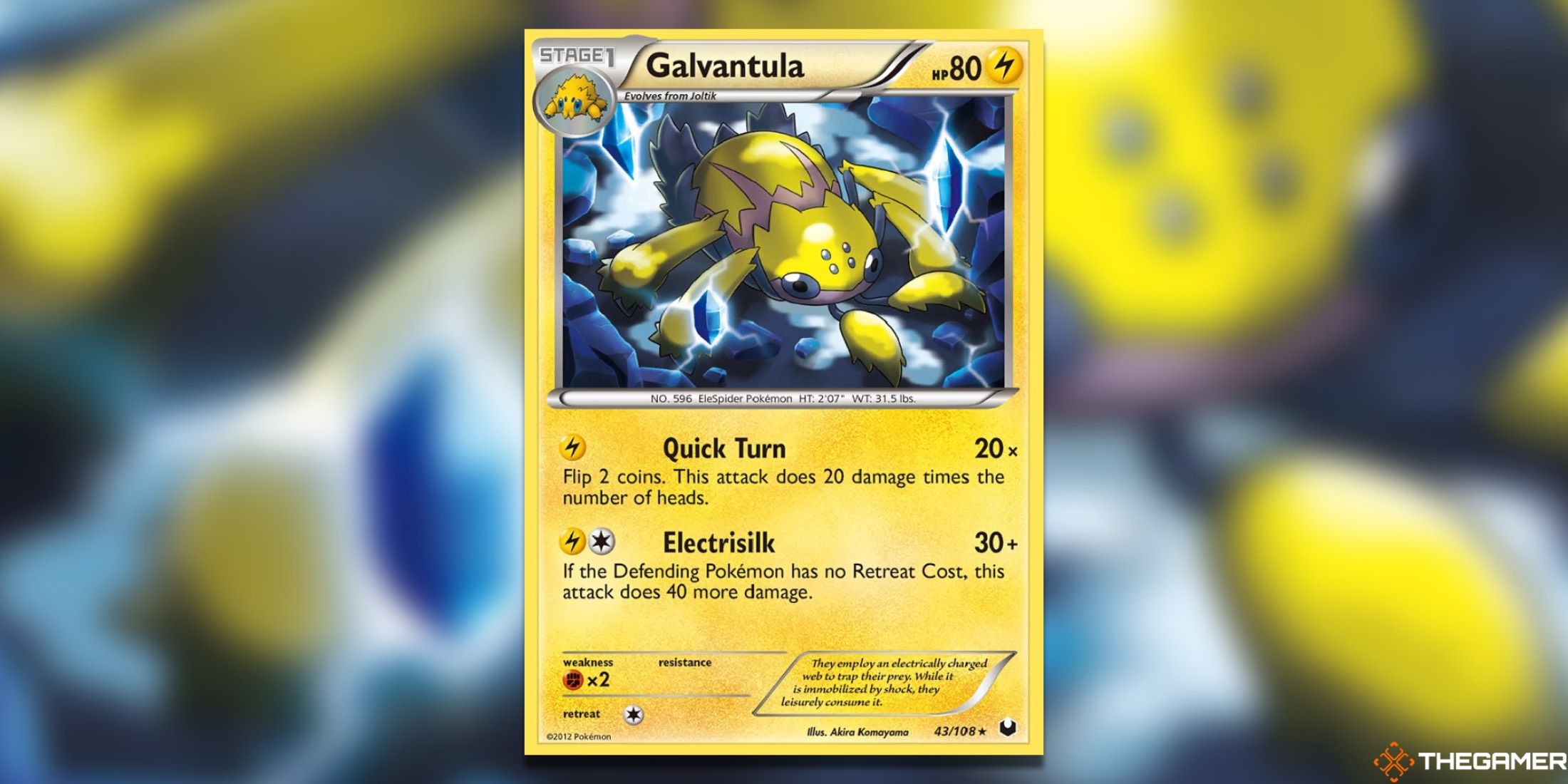 The Galvantula from Dark Explorers in the Pokémon TCG.