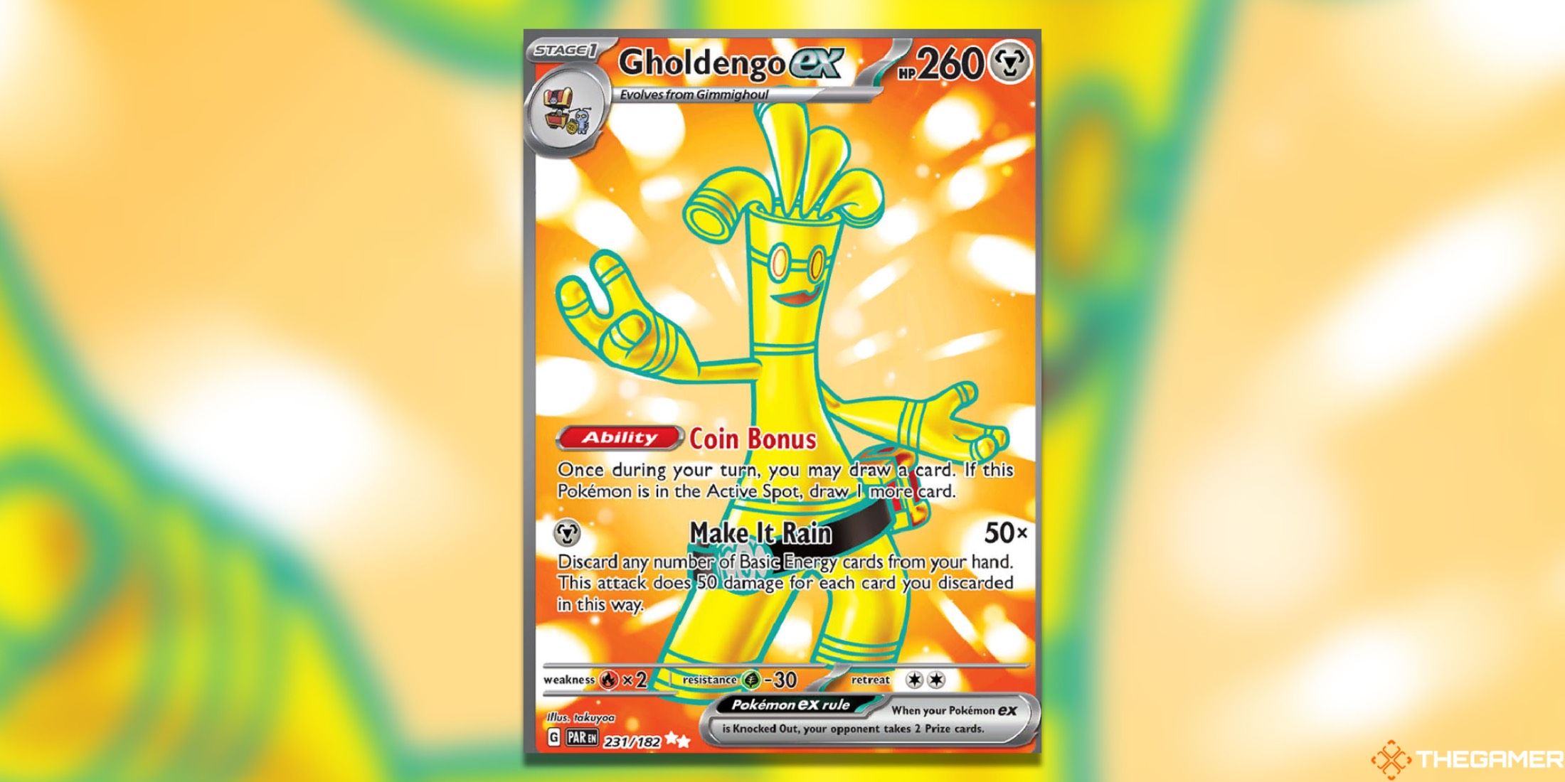 Gholdengo Paradox Rift UR del GCC Pokémon.