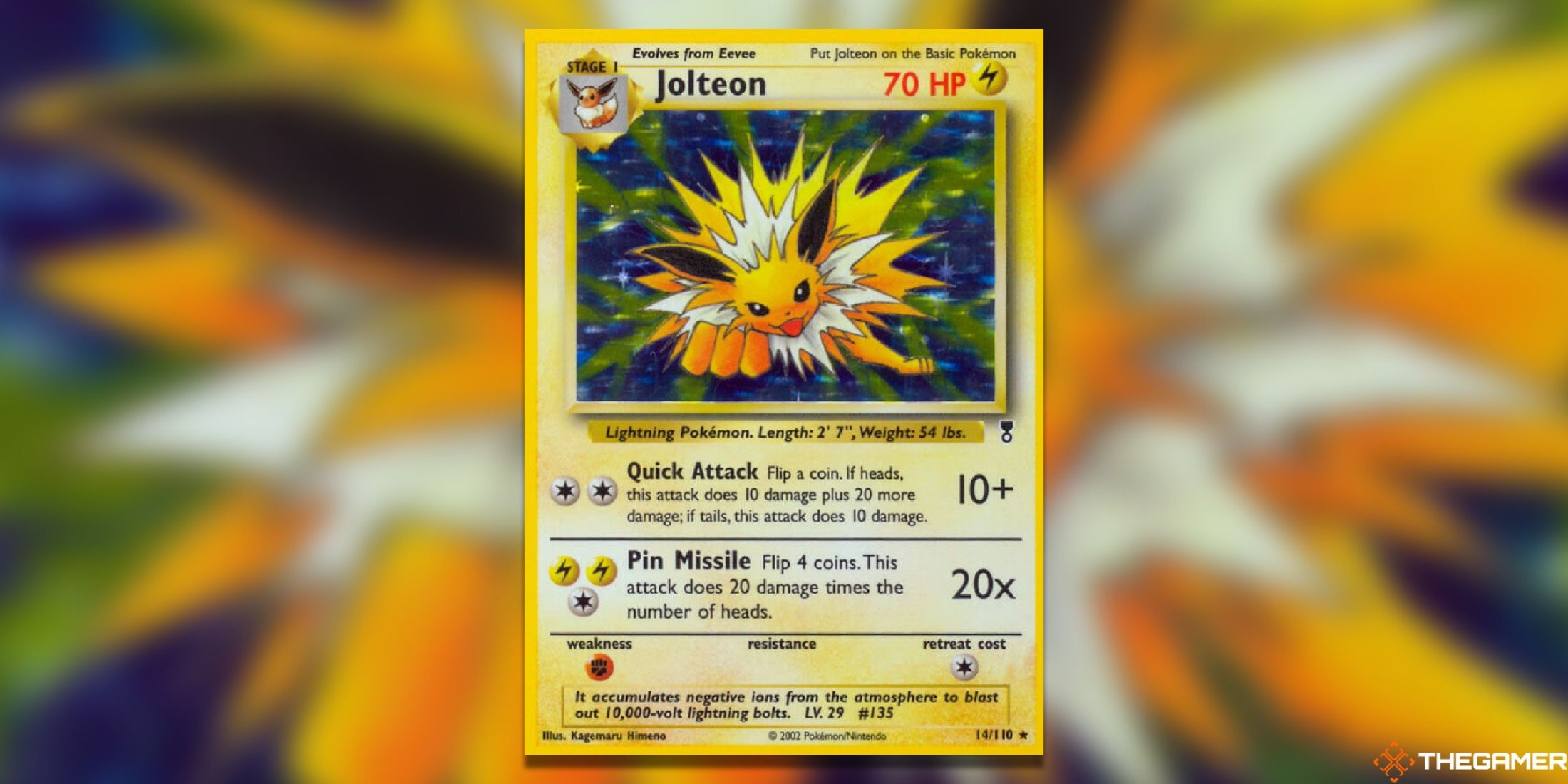 The Jolteon Reverse Holo from Legendary Collection in the Pokemon TCG.