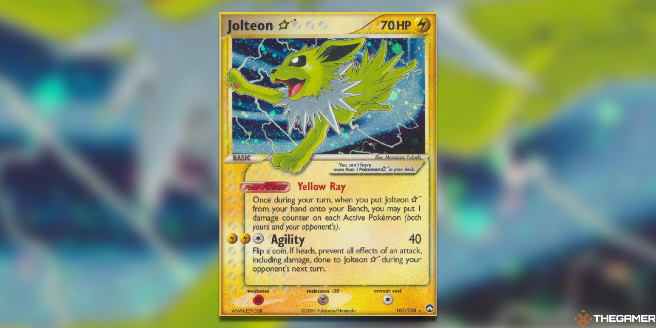 The Jolteon Star from Power Keepers in the Pokemon TCG.