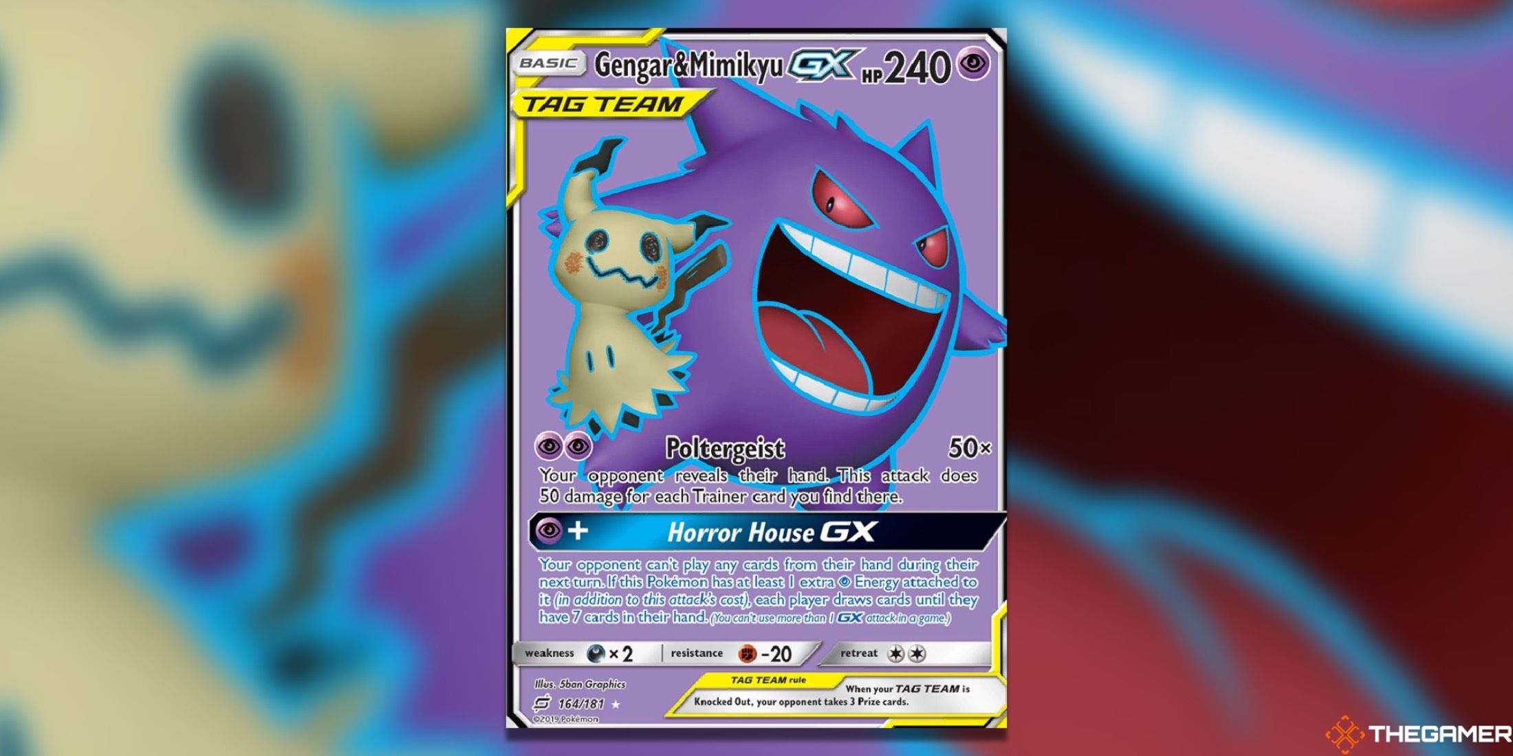 The Gengar & Mimikyu Team Up Full art from the Pokemon TCG.