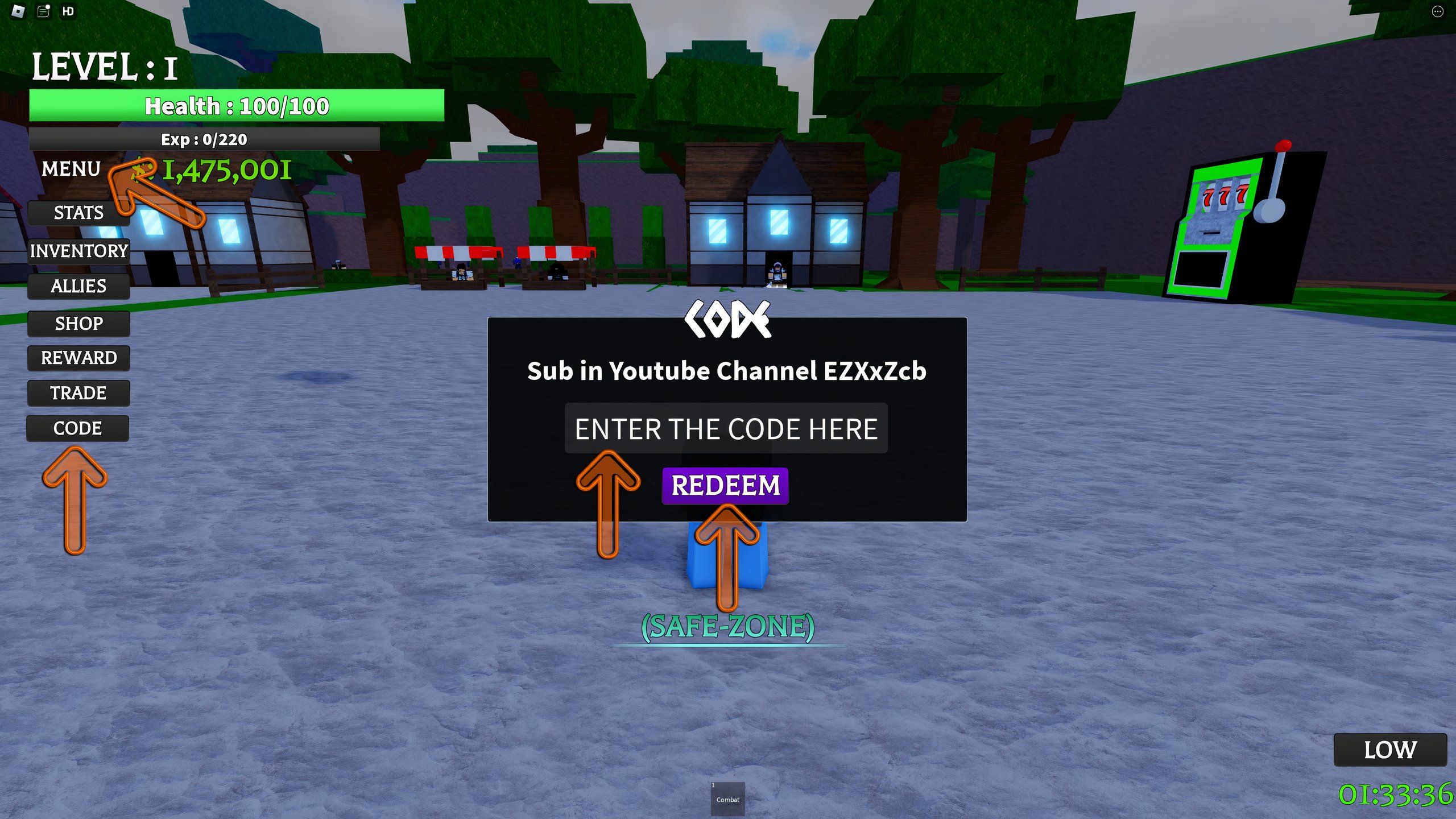 the codes box in Sakura Piece on Roblox