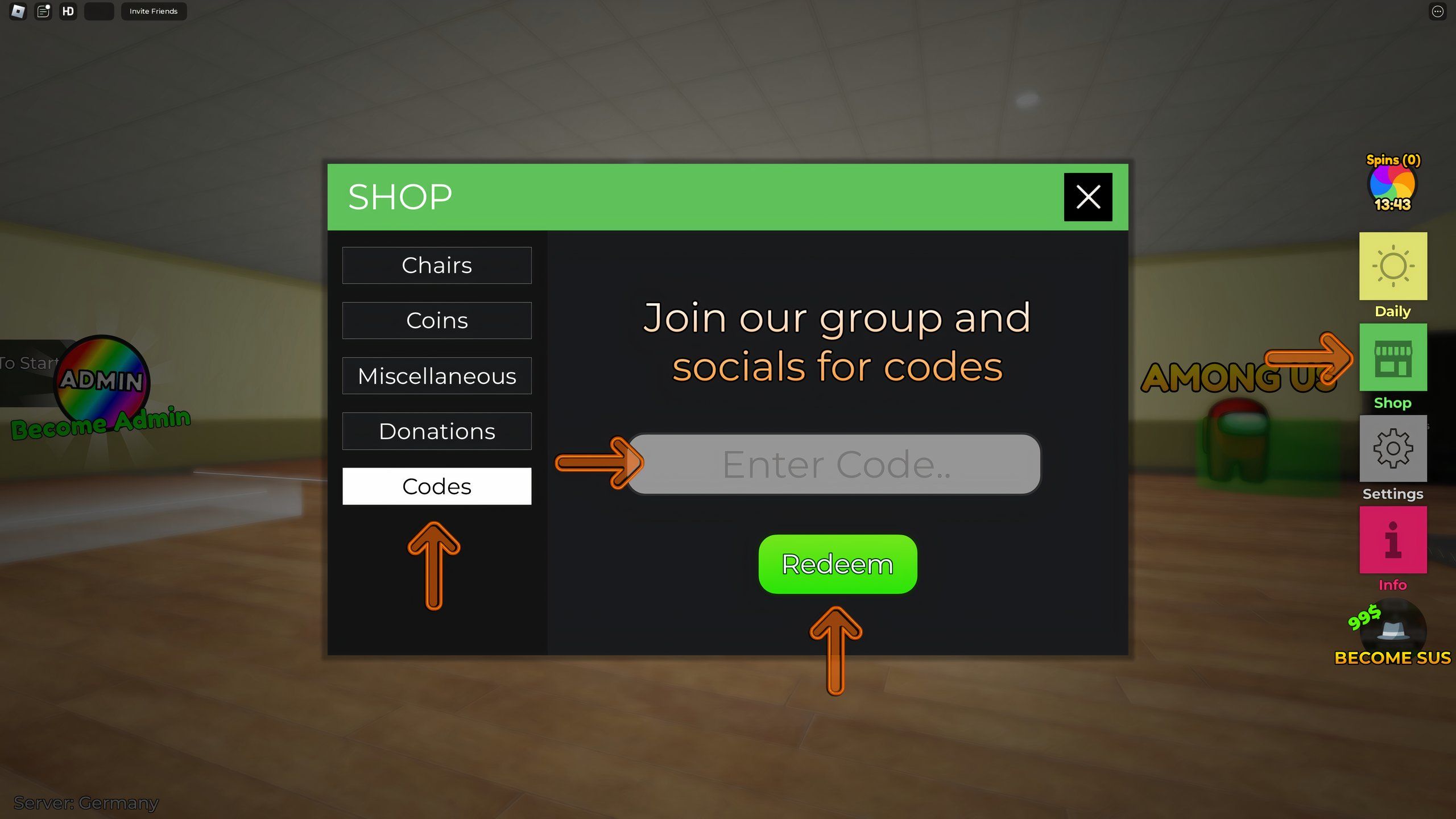 Whos SUS Codes - Roblox