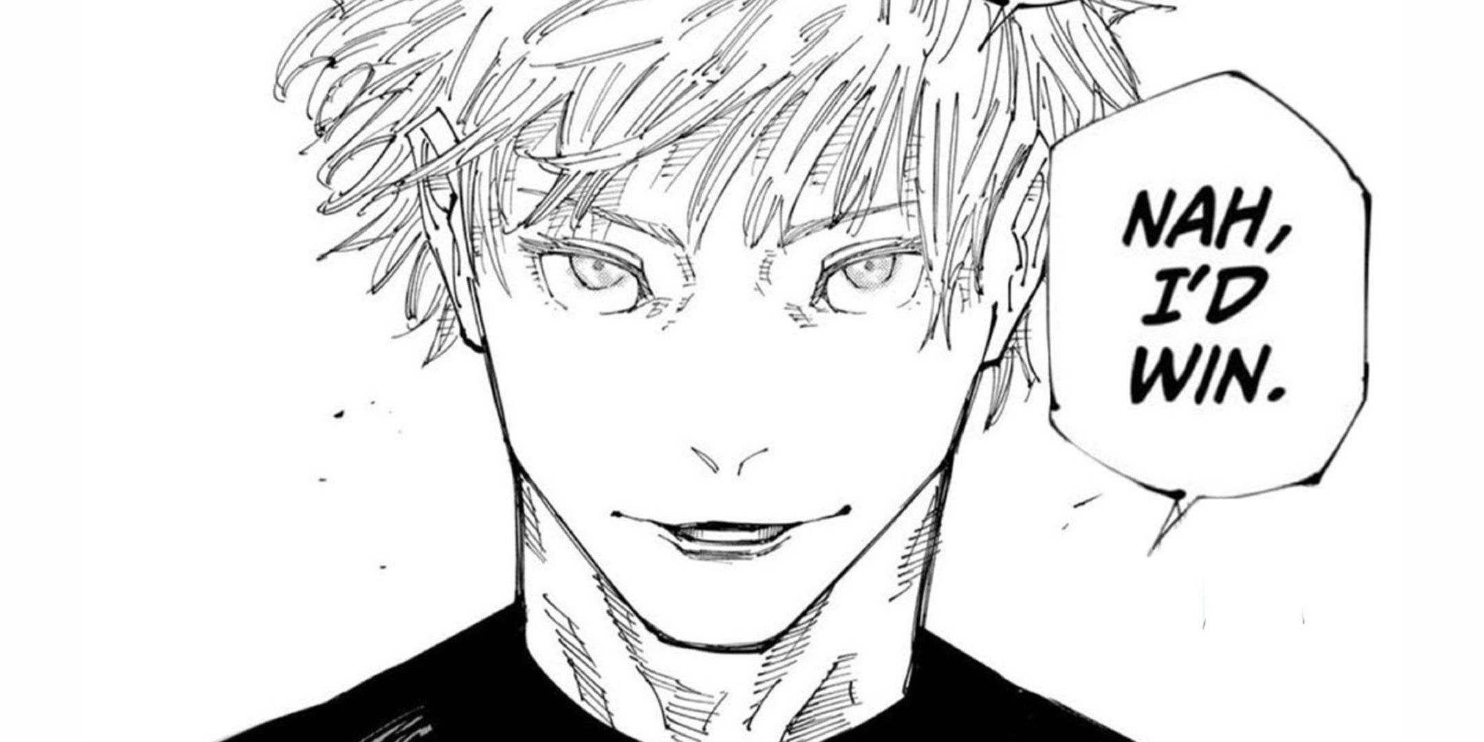 Satoru Gojo saying Nah, I'd win in Jujutsu Kaisen