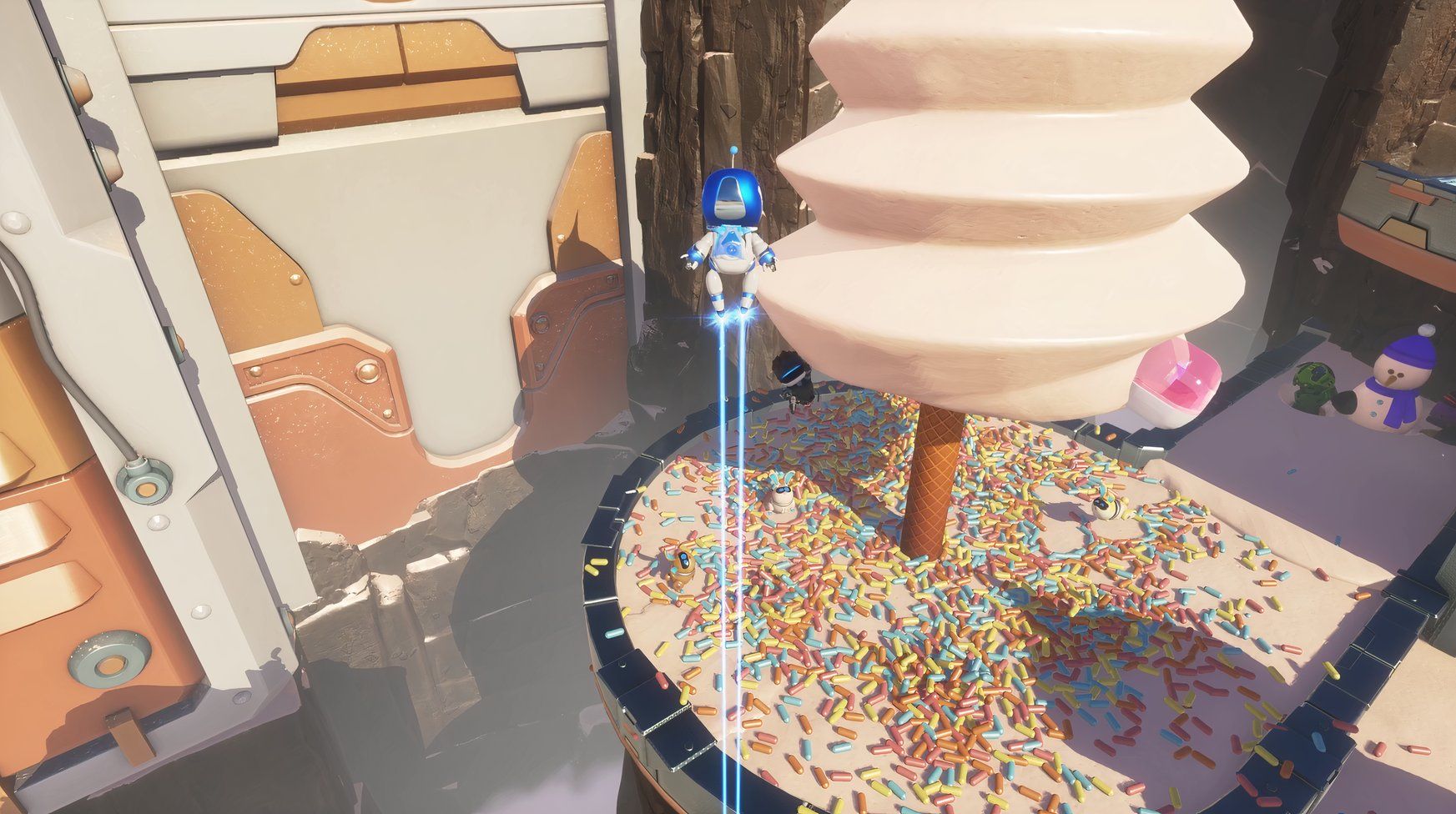 Astro Bot Creamy Canyon rescuing Solid Snake