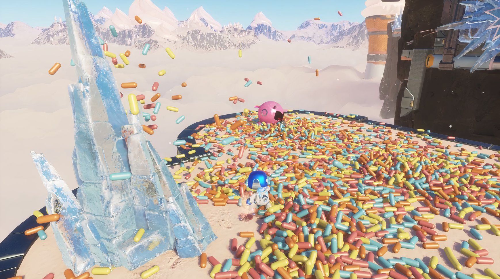 Astro Bot Creamy Canyon ice shard in sprinkle arena