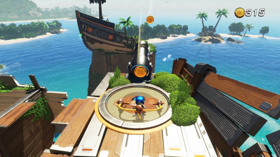 Astro Bot Go Go Archipelago cannon over to secret area