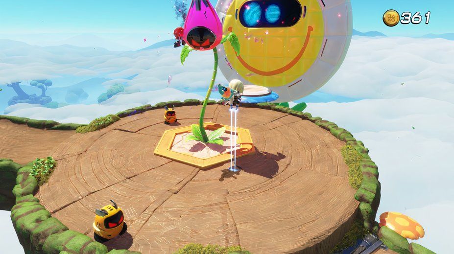 Astro Bot Trunk of Funk fighting giant flower