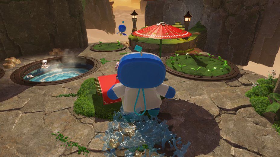 Astro Bot Bathhouse Battle grass patch with sapling