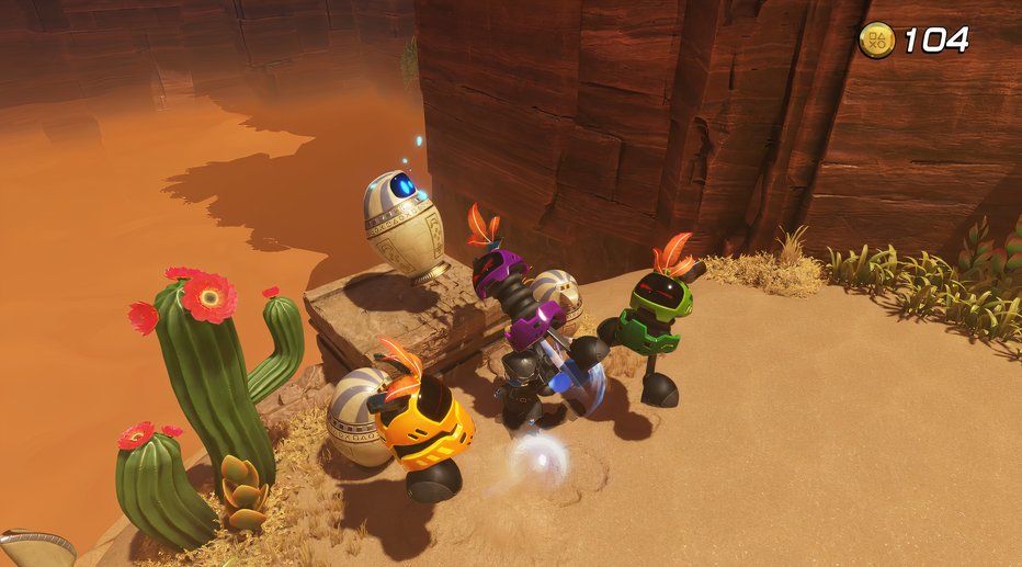 Astro Bot Hieroglitch Pyramid freeing bot from sarcophagus